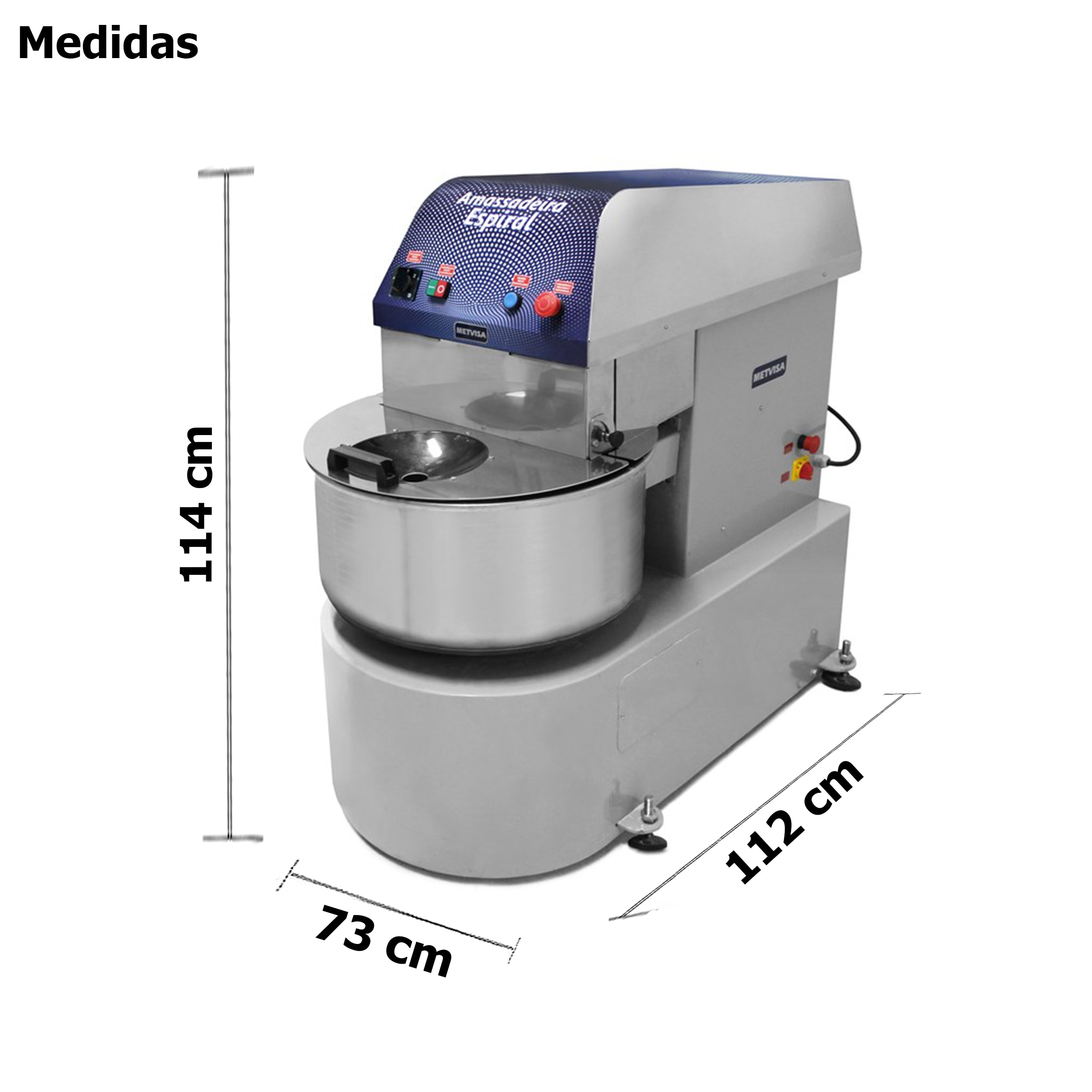 Amassadeira Espiral Industrial 60 Kg Metvisa 2,5/4 CV 2
