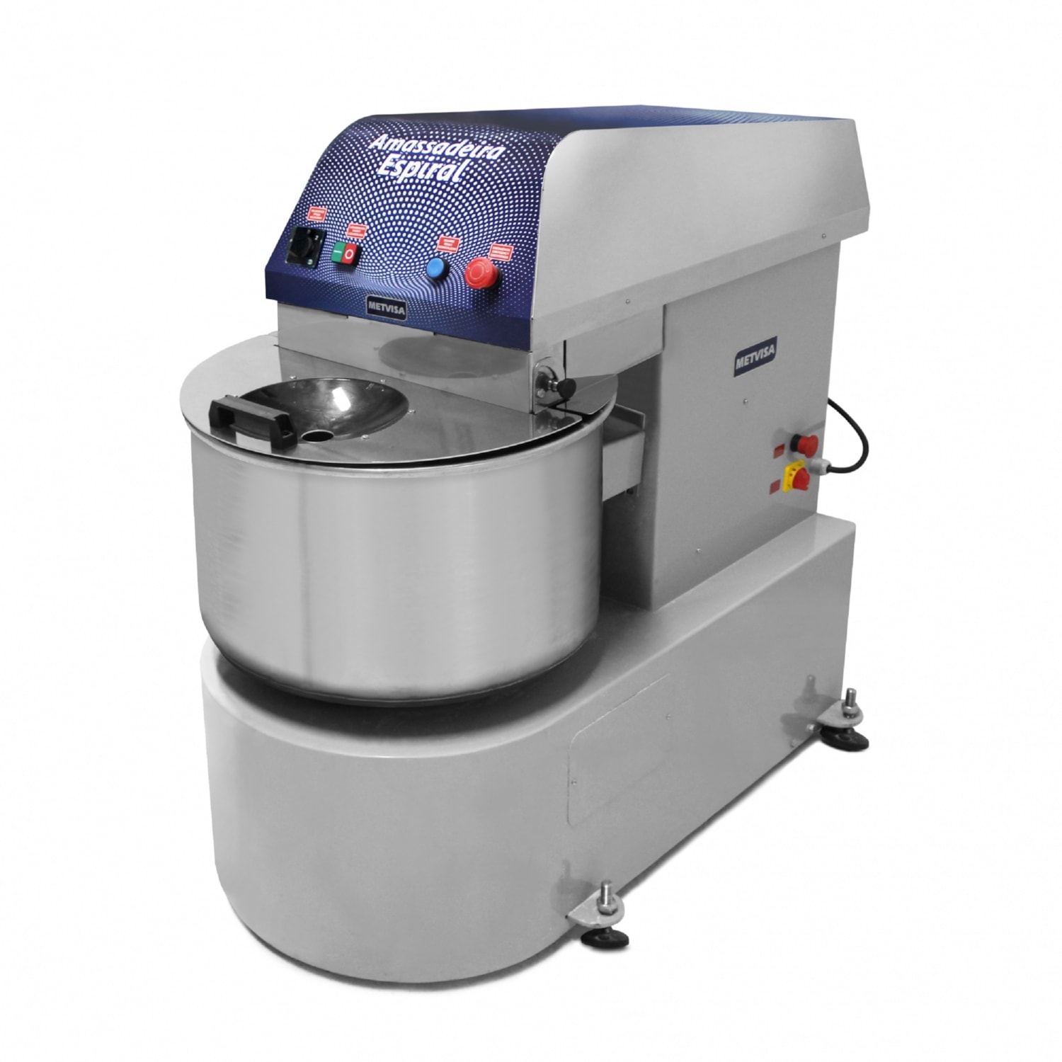 Amassadeira Espiral Industrial 60 Kg Metvisa 2,5/4 CV 2 Velocidades Trifásico - Ae60