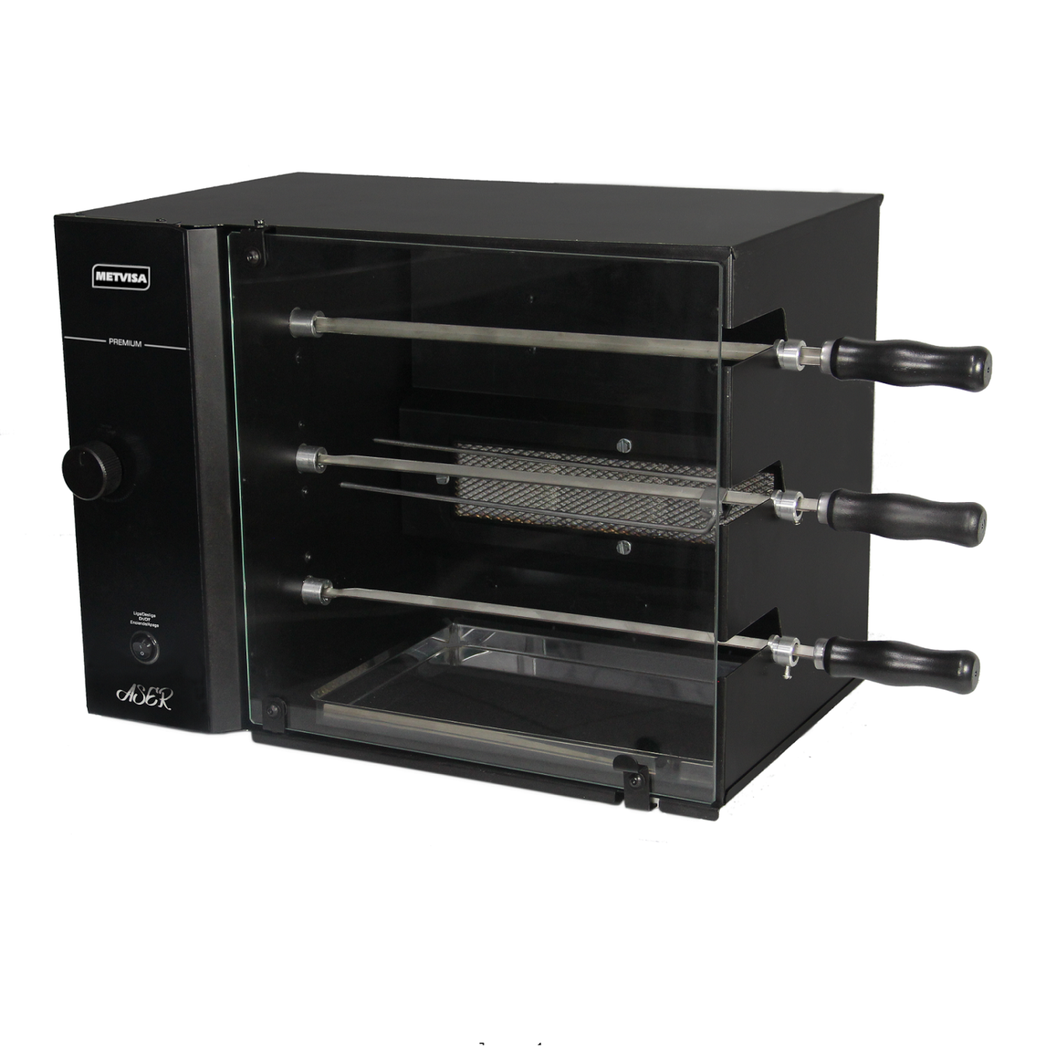 Assador de Espeto Rotativo Metvisa 3 Espetos até 6kg - Aser6