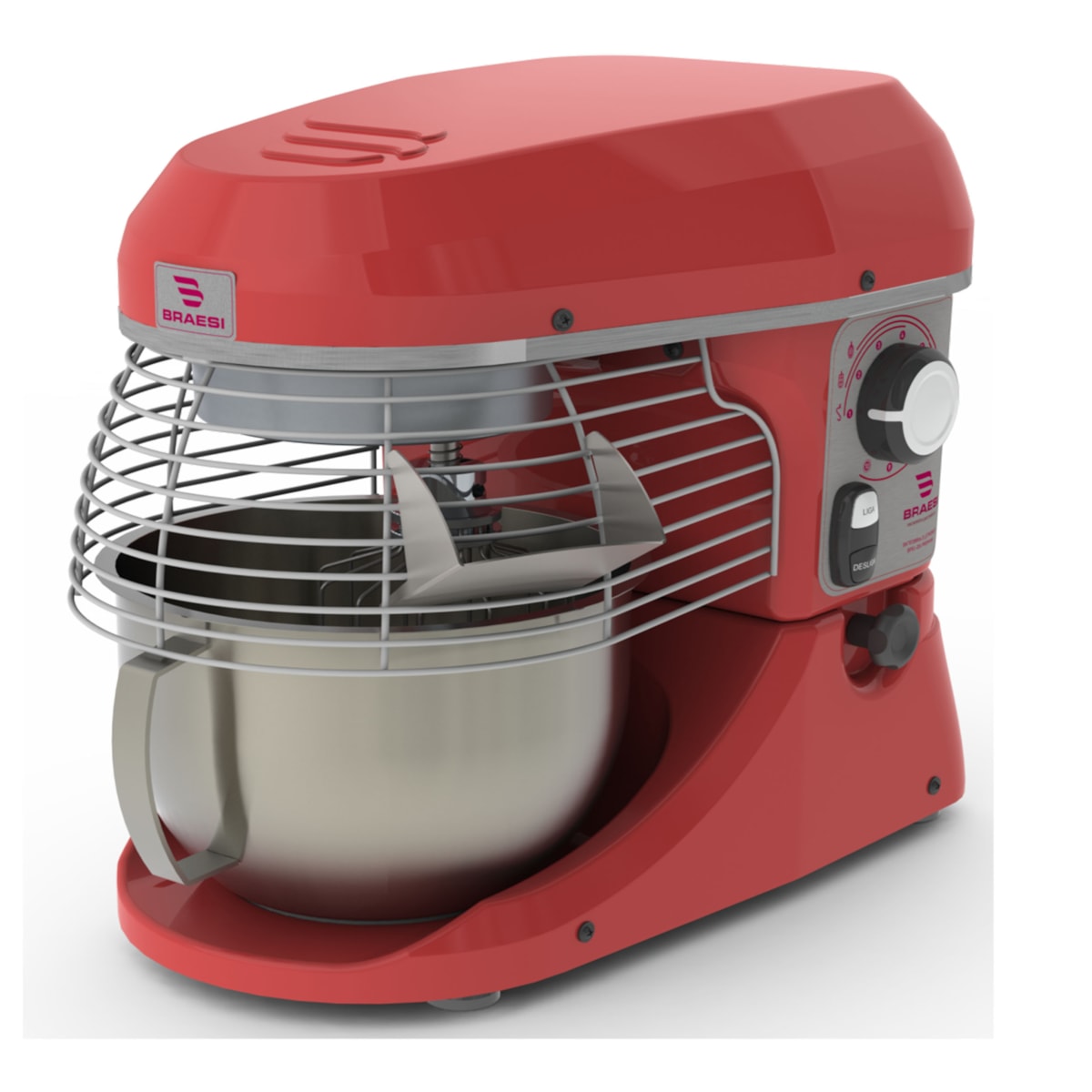 Batedeira Planetária 5 Litros Braesi 800W 10 Velocidades Vermelha BPEL-05