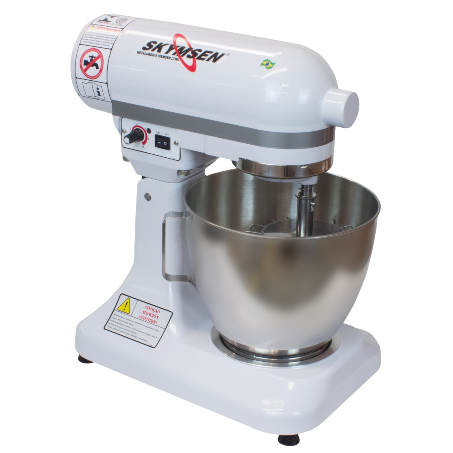 Batedeira Planetária 5 Litros Skymsen 500W 10 Velocidade Branca BPS-05 110/220v