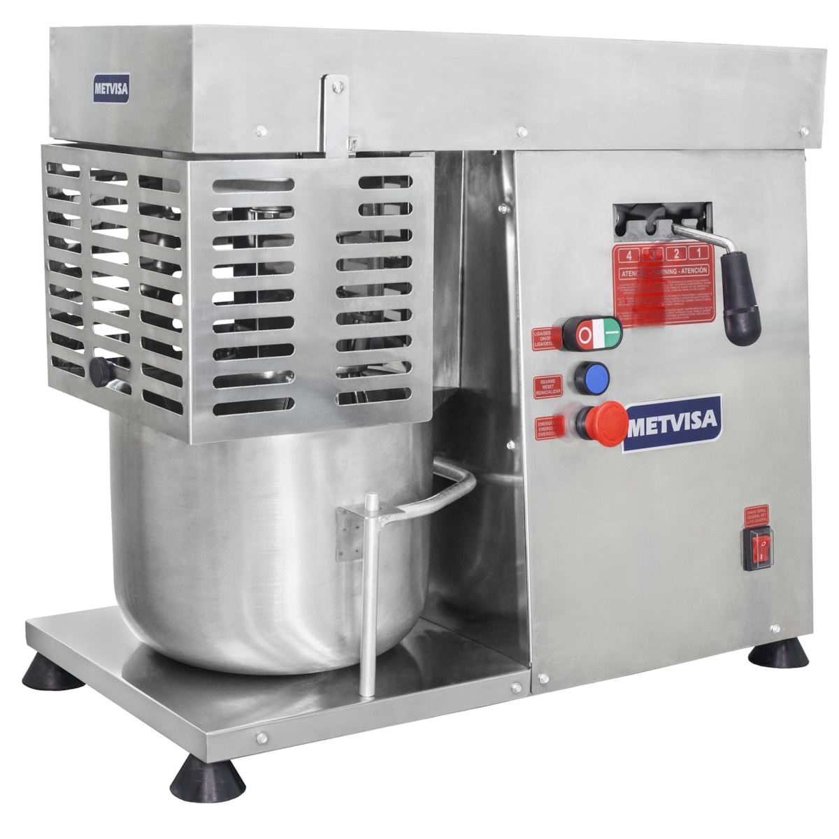 Batedeira Planetária Industrial Metvisa 12 Litros 4 Velocidades c/ 3 mexedores - BAM12