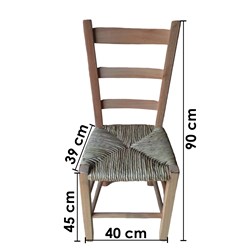 Cadeira de Palha Rustica Crua com Encosto em Eucalipto (VCPL-CR)