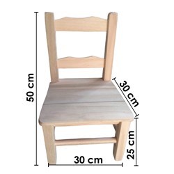 Cadeira Rústica Quadrada de Madeira c/ CERA (não é verniz) – tam. 50 cm (VCTT-B-CR)