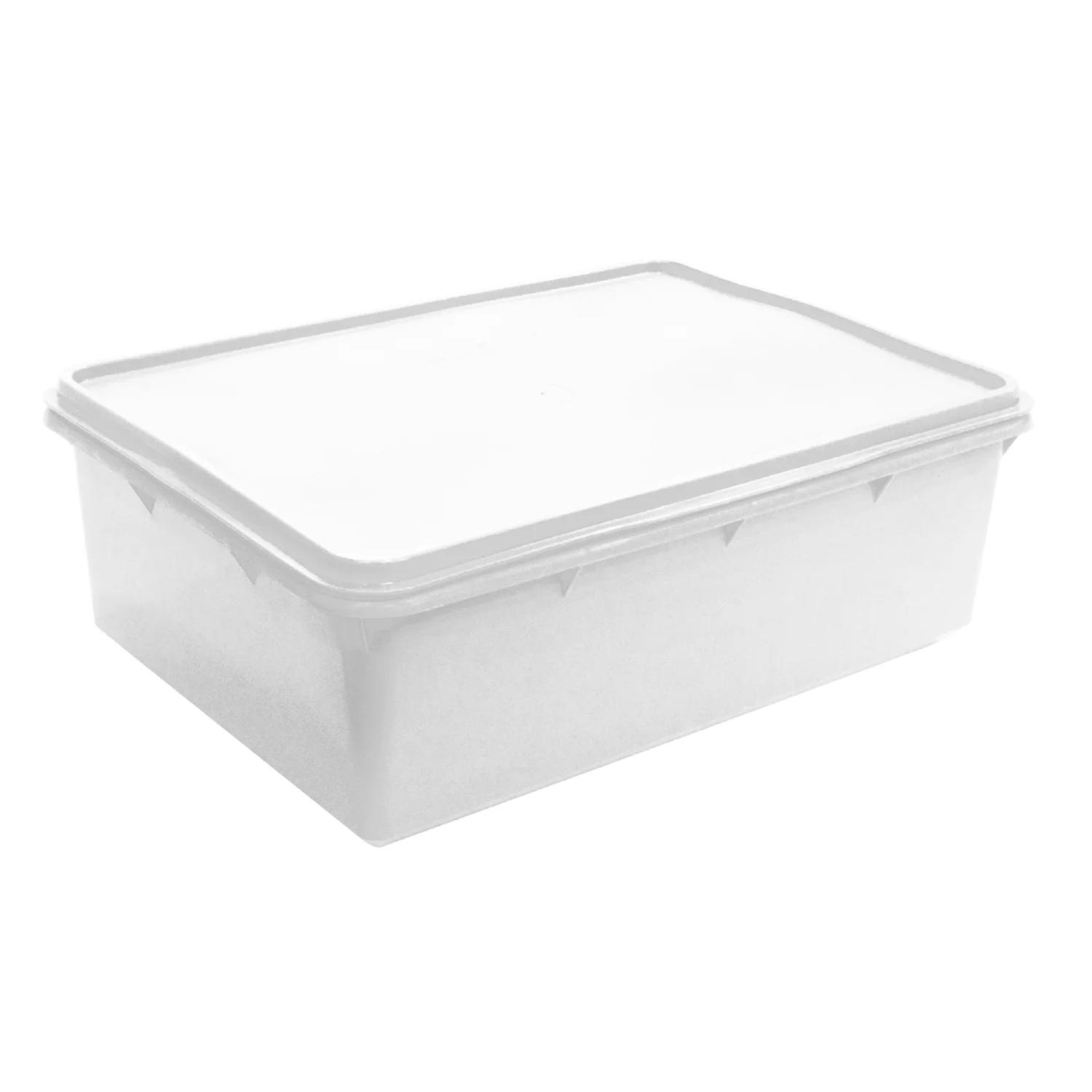 Caixa Plástica 6,5 Litros Branca Retangular Plasvale Com Tampa