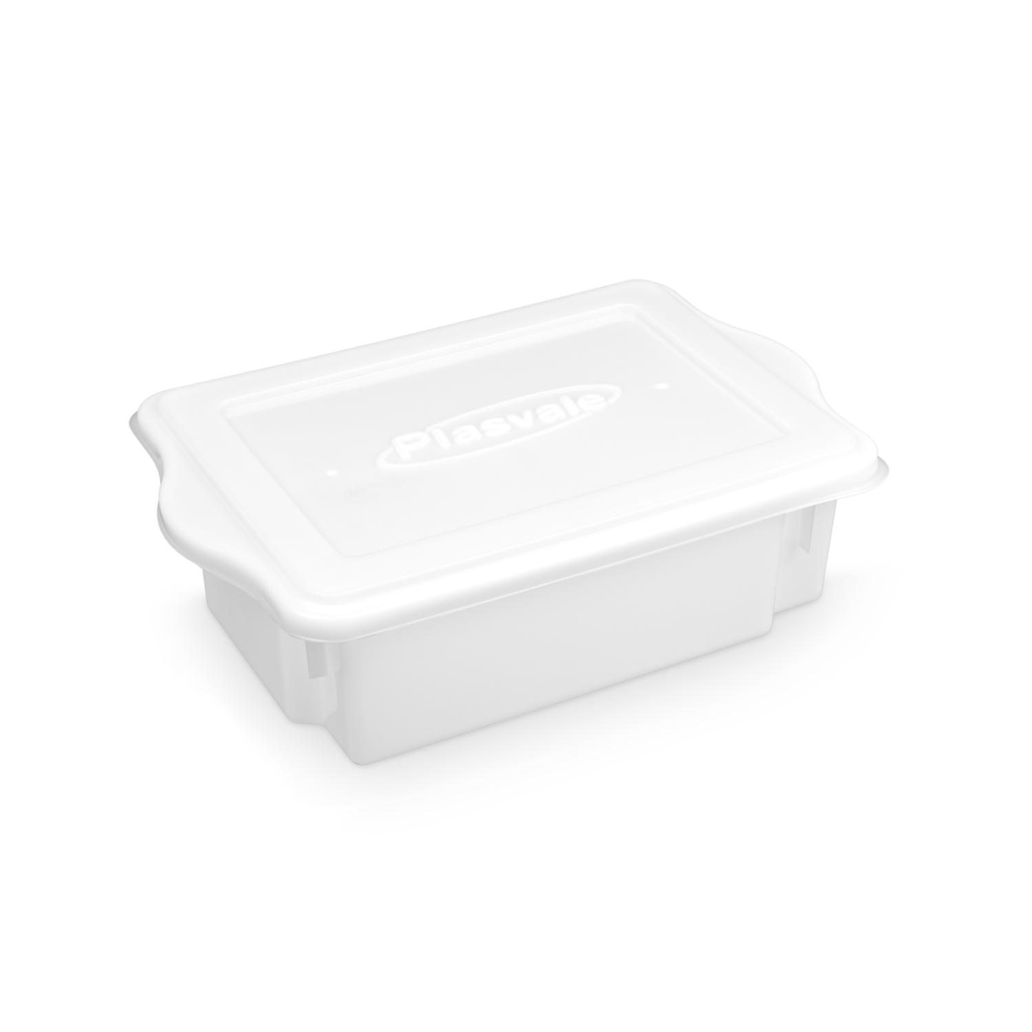 Caixa Plástica Empilhavel 10 Litros Com Tampa Branca Plasvale