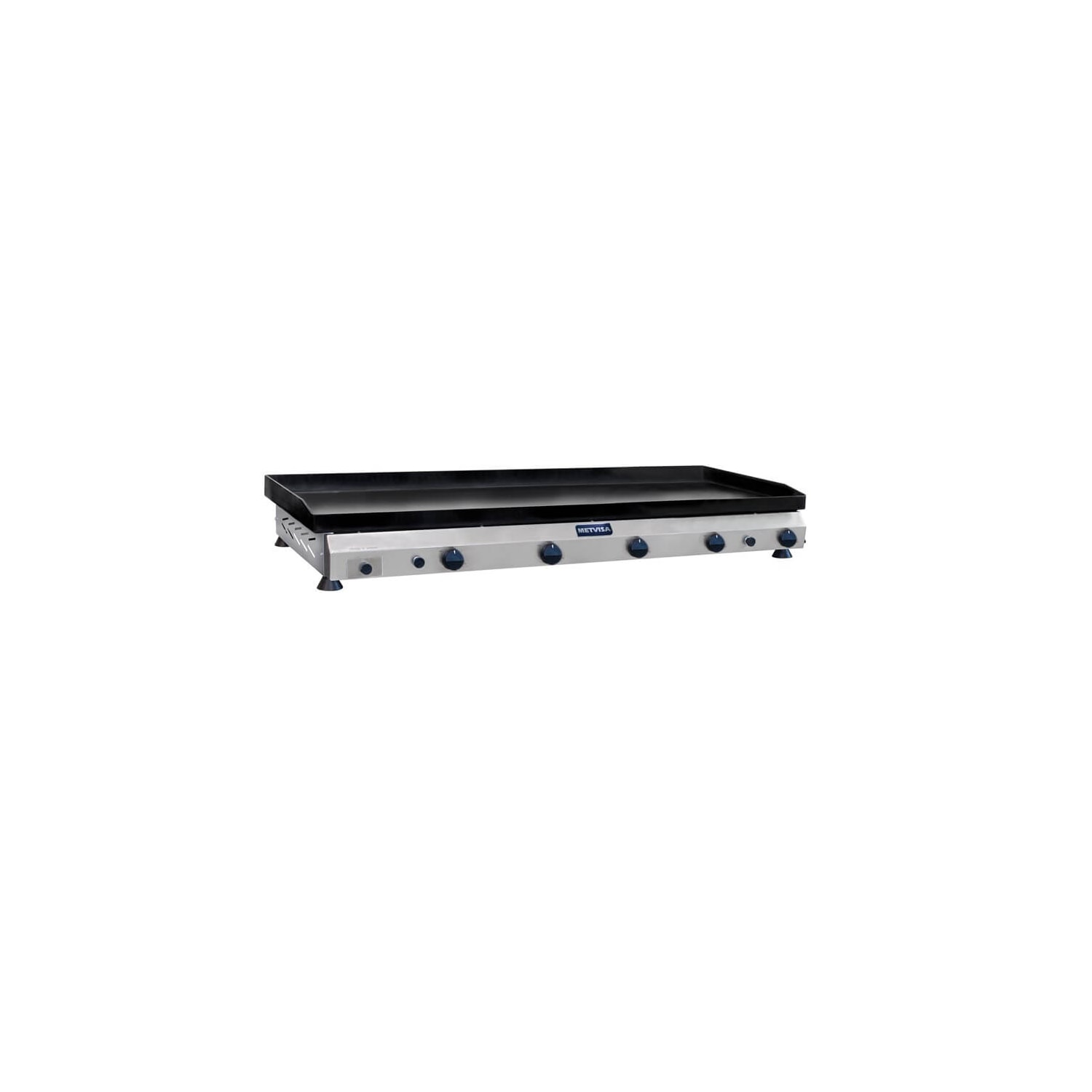 Chapa de Lanche Profissional Metvisa 1,4Metros a gás 6,35mm Espessura 5 Queimadores Gabinete Inox CFG14