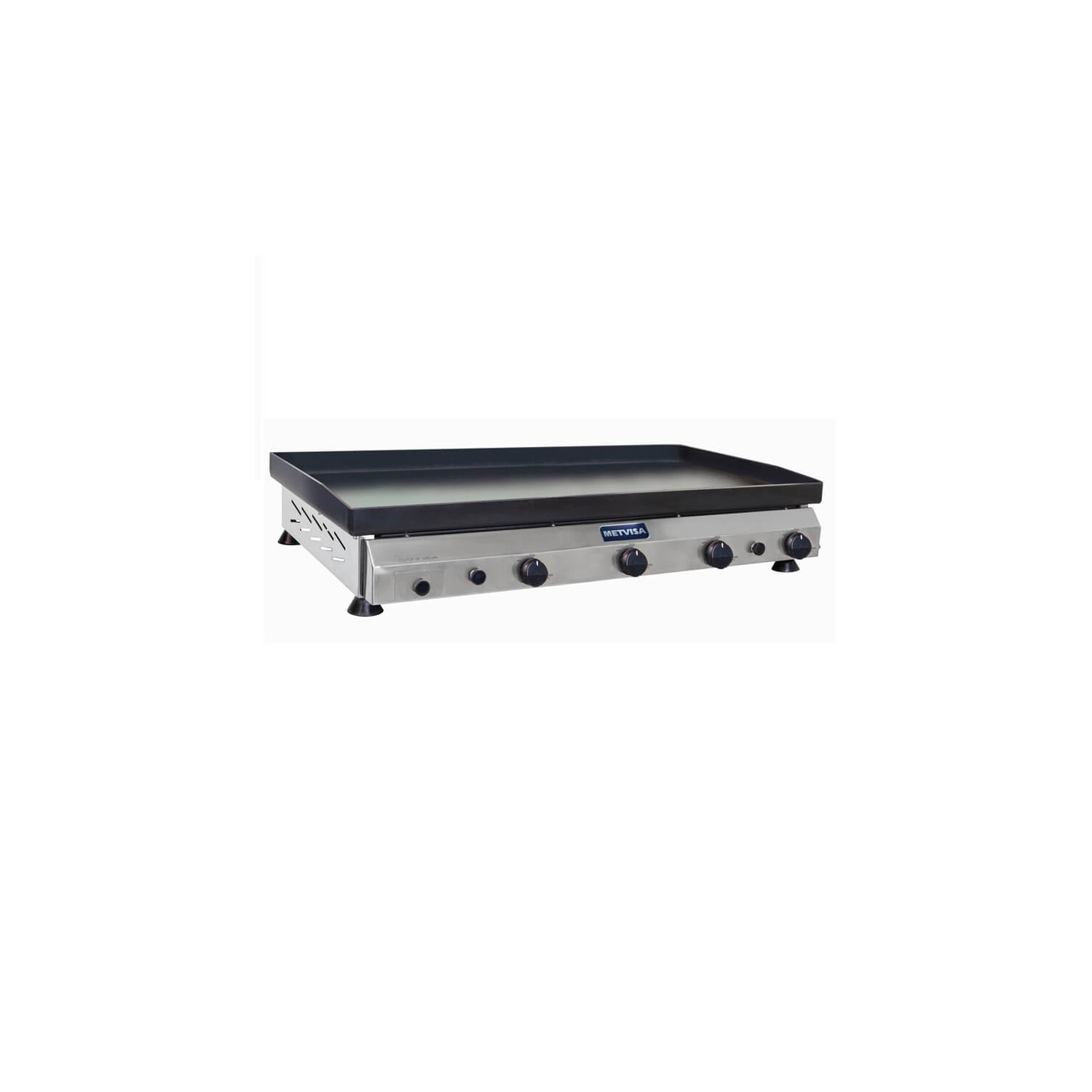 Chapa de Lanche Profissional Metvisa 100 Cm a gás 4,25mm Espessura 4 Queimadores Gabinete Inox CFGL10