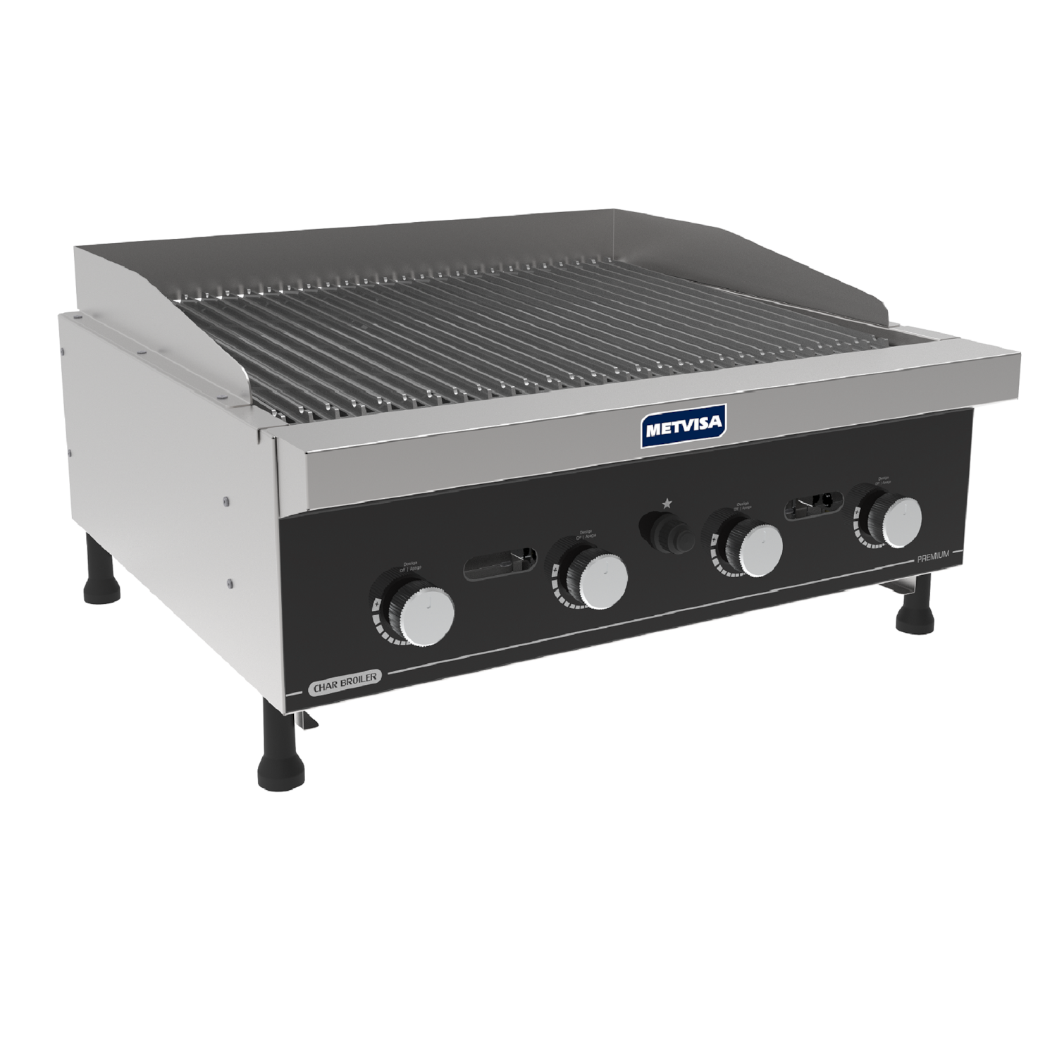 Churrasqueira Char Broiler Metvisa 60cm 4 Queimadores A Gas Gabinete Inox Cbg06E