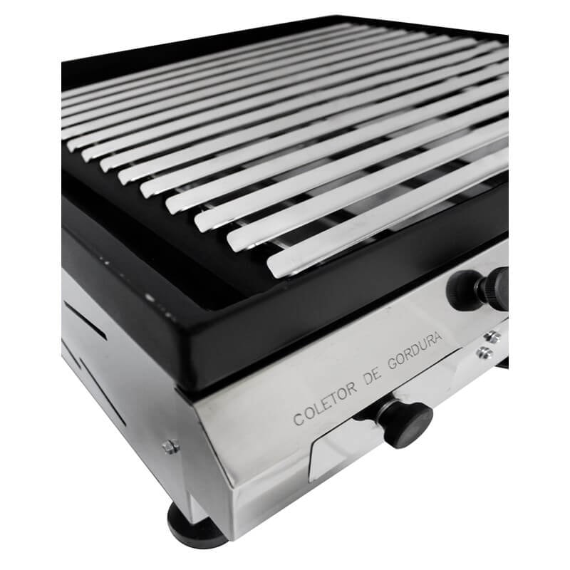 Churrasqueira Char Broiler Metvisa A Gas 80cm Inox 3 Queimadores CBG08