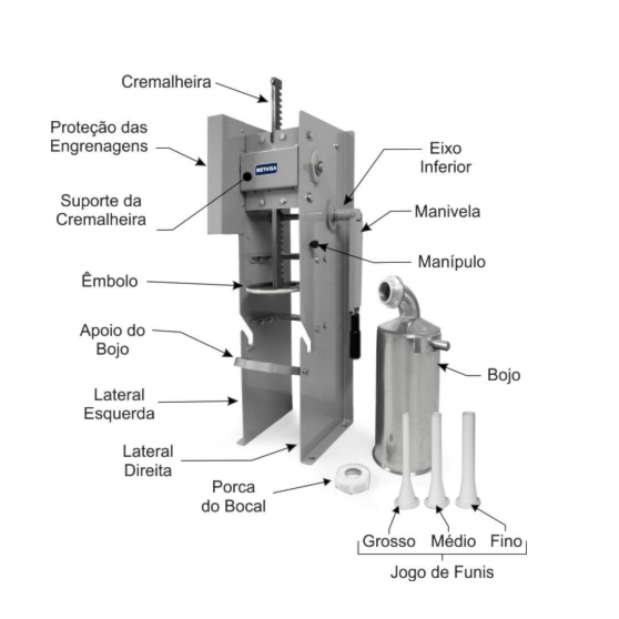 Ensacadeira De Linguica Metvisa 6Kg Vertical Bojo em Inox