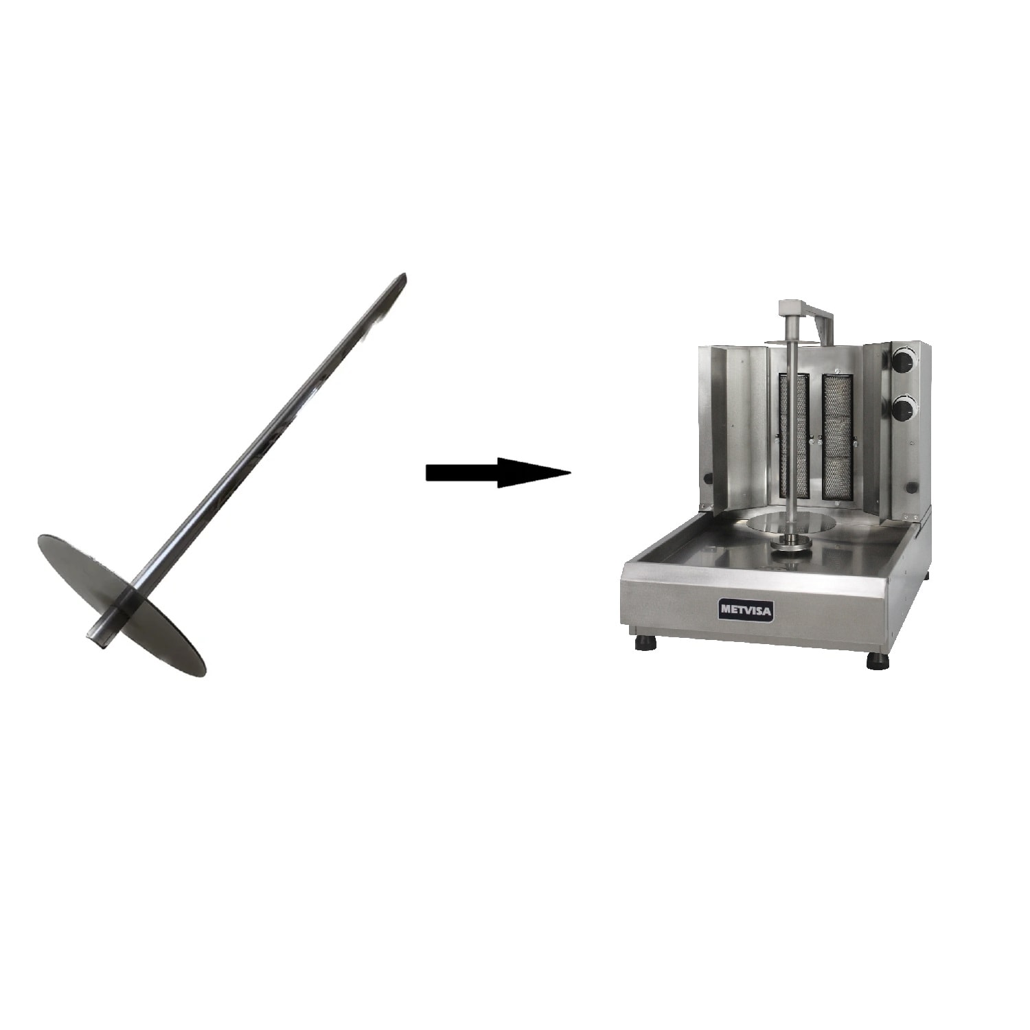 スケキヨ Espeto para Assador de Churrasco Grego Metvisa 2 Queimadores ACGE2