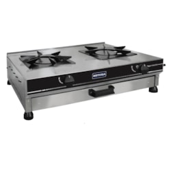 Fogão Indutrial 2 Bocas de Mesa Inox a gás 79x56cm Metvisa - FGIM2B Fogão Indutrial 2 Bocas de Mesa Inox a gás 79x56cm Metvisa - FGIM2B