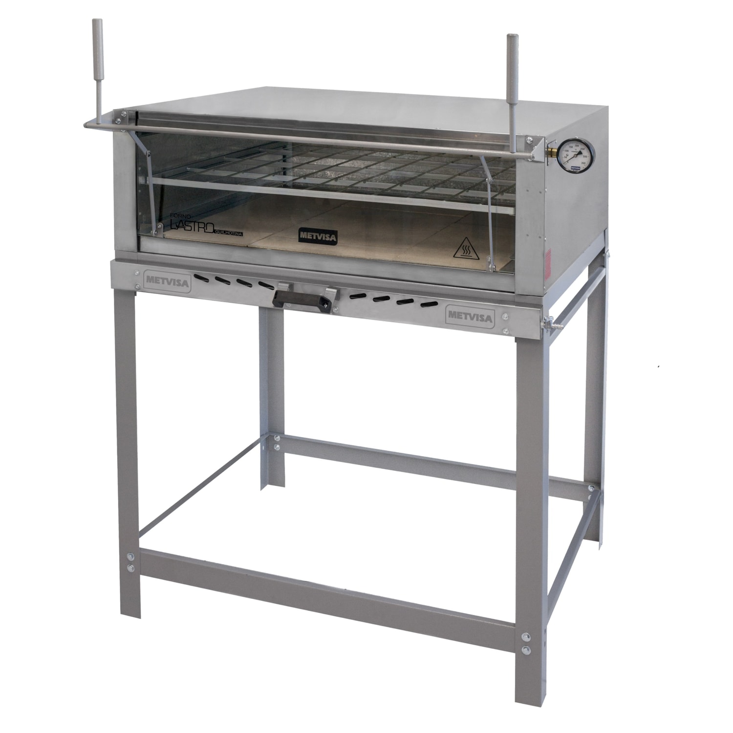 Forno Lastro Guilhotina Metvisa 110cm a Gas em Inox Flgg110