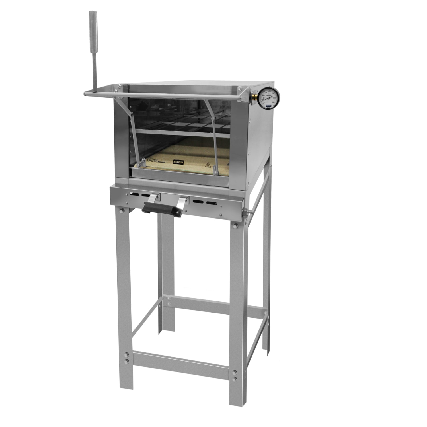 Forno Lastro Guilhotina Metvisa 40cm a Gas em Inox Flgg40