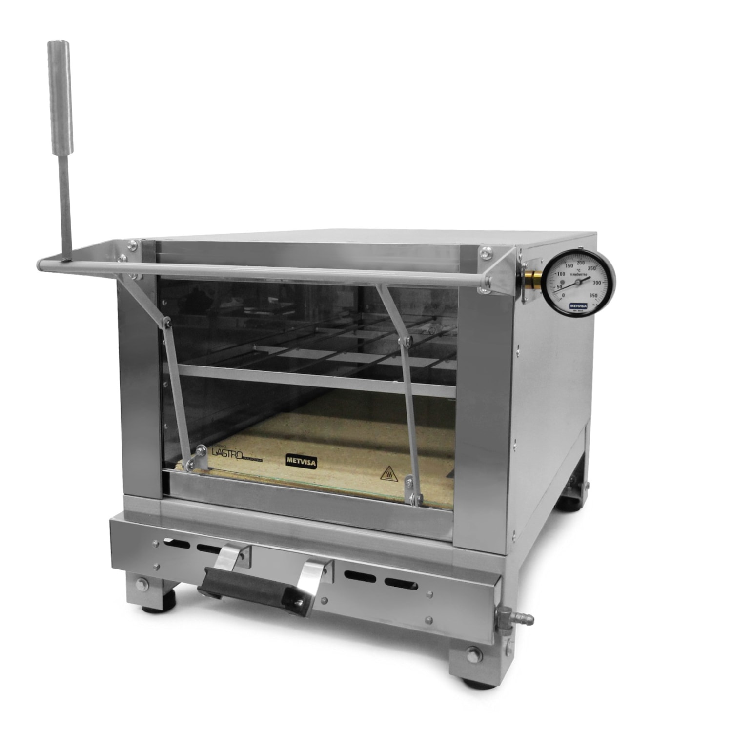 Forno Lastro Guilhotina Metvisa 40cm de Mesa a Gas em Inox Flggn40