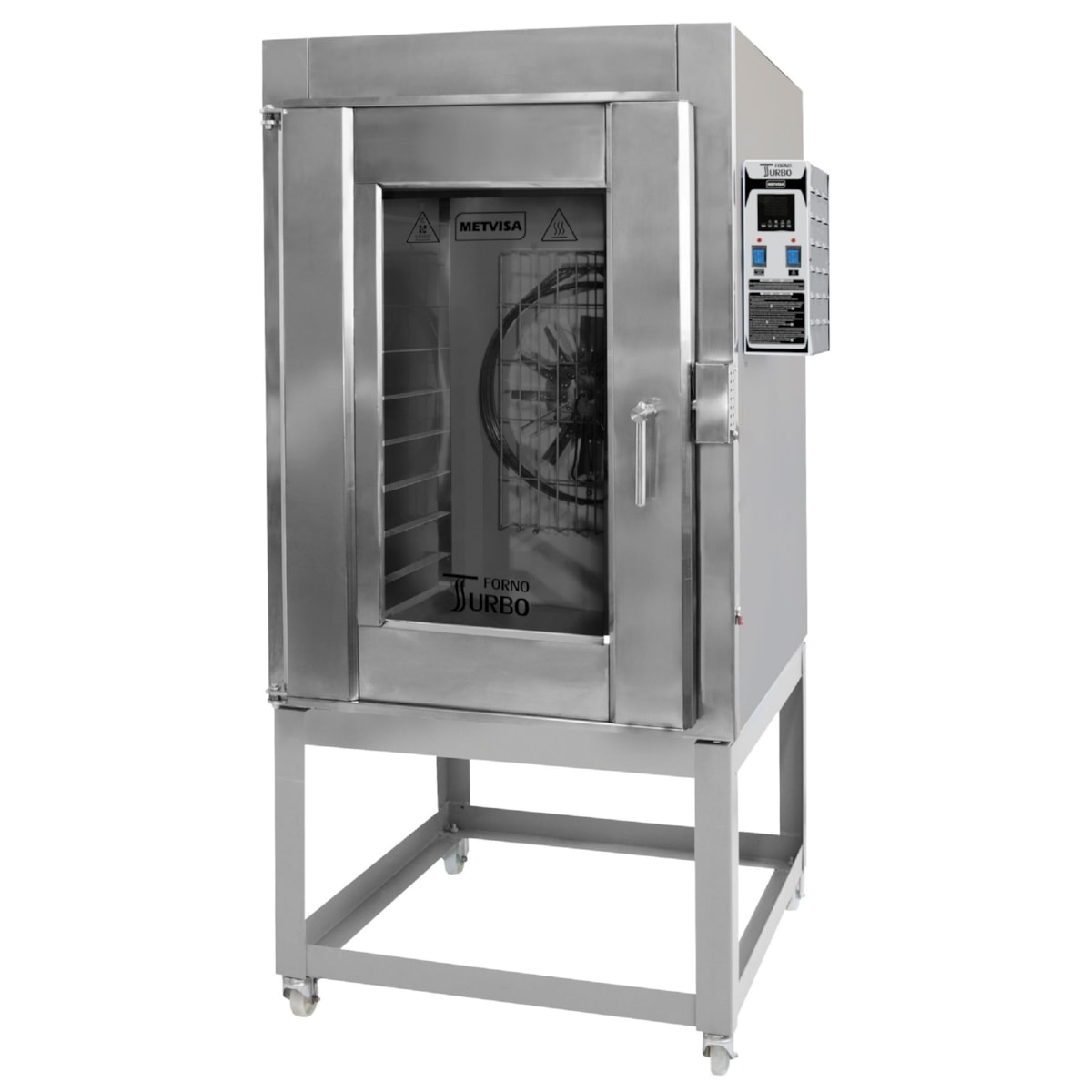 Forno Turbo Elétrico Industrial Metvisa 10 Esteiras Interno e Externo em Inox Trifásico Fte300t
