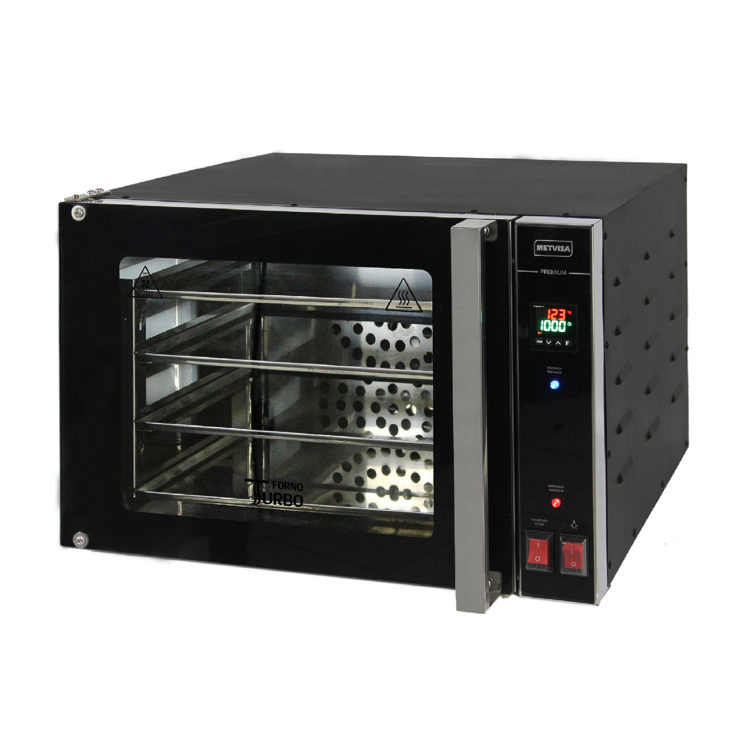 Forno Turbo Elétrico Metvisa 65 Litros 2000W Digital Todo Preto 110V - FTE65MB