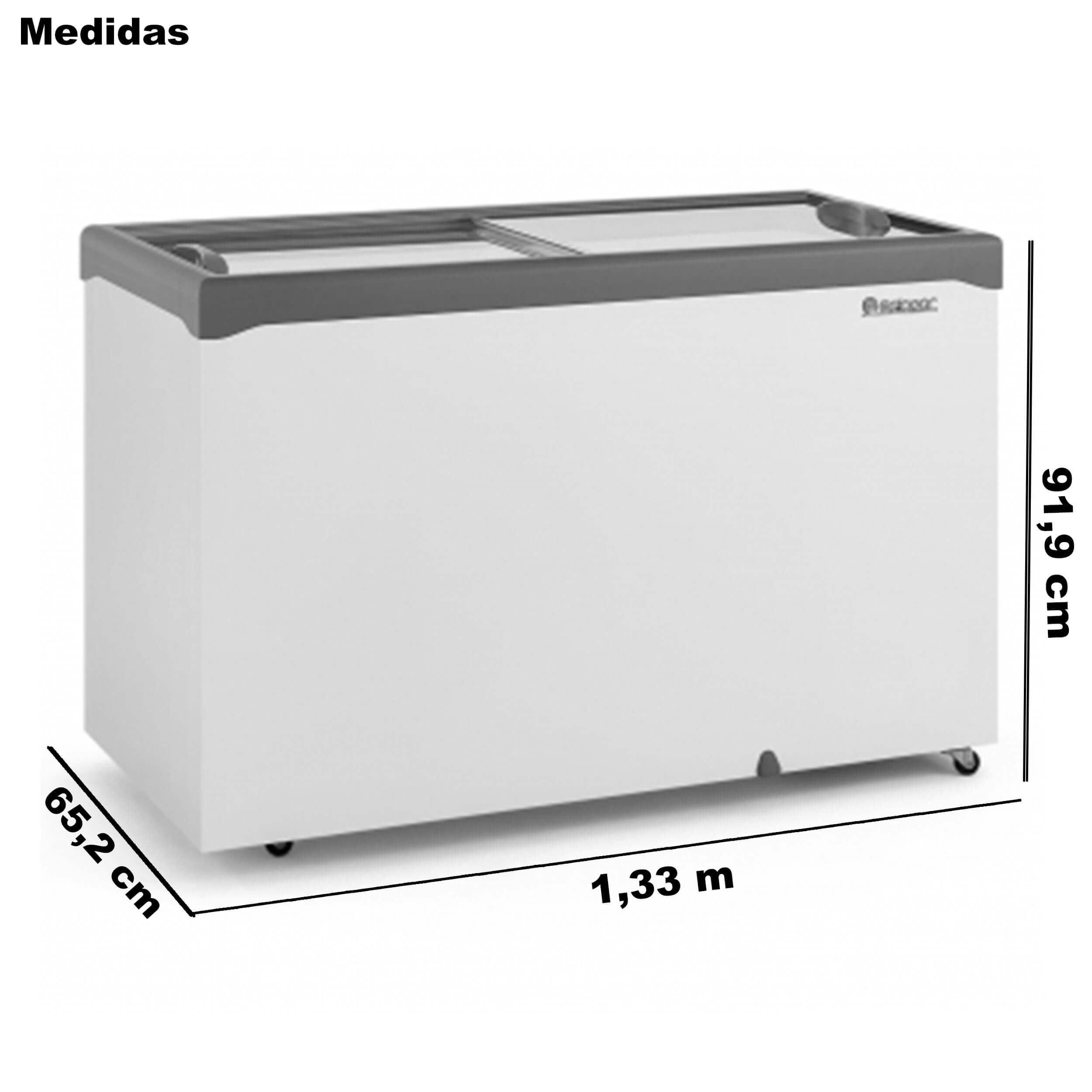 GRANDE 410 GLASS LID & L/SHADE 本体 Freezer Horizontal 410 Litros Gelopar Dupla Ação Tampa de Vidro
