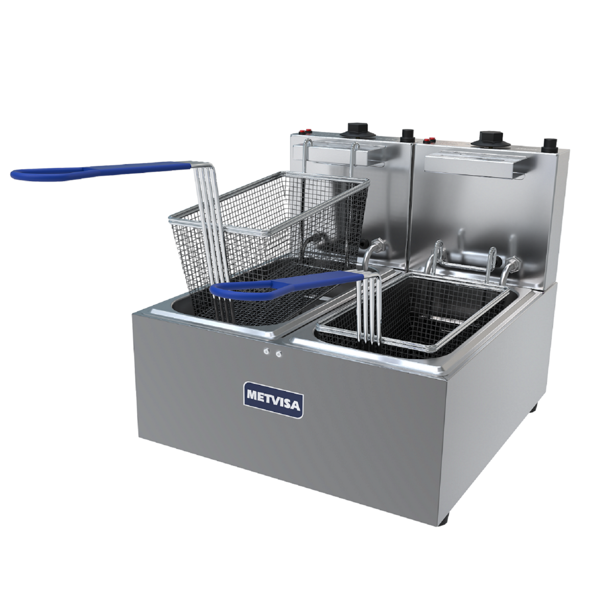 Fritadeira Elétrica Industrial Metvisa 2 Cubas 3 Litros (cada) 2.500W (cada) FE3D