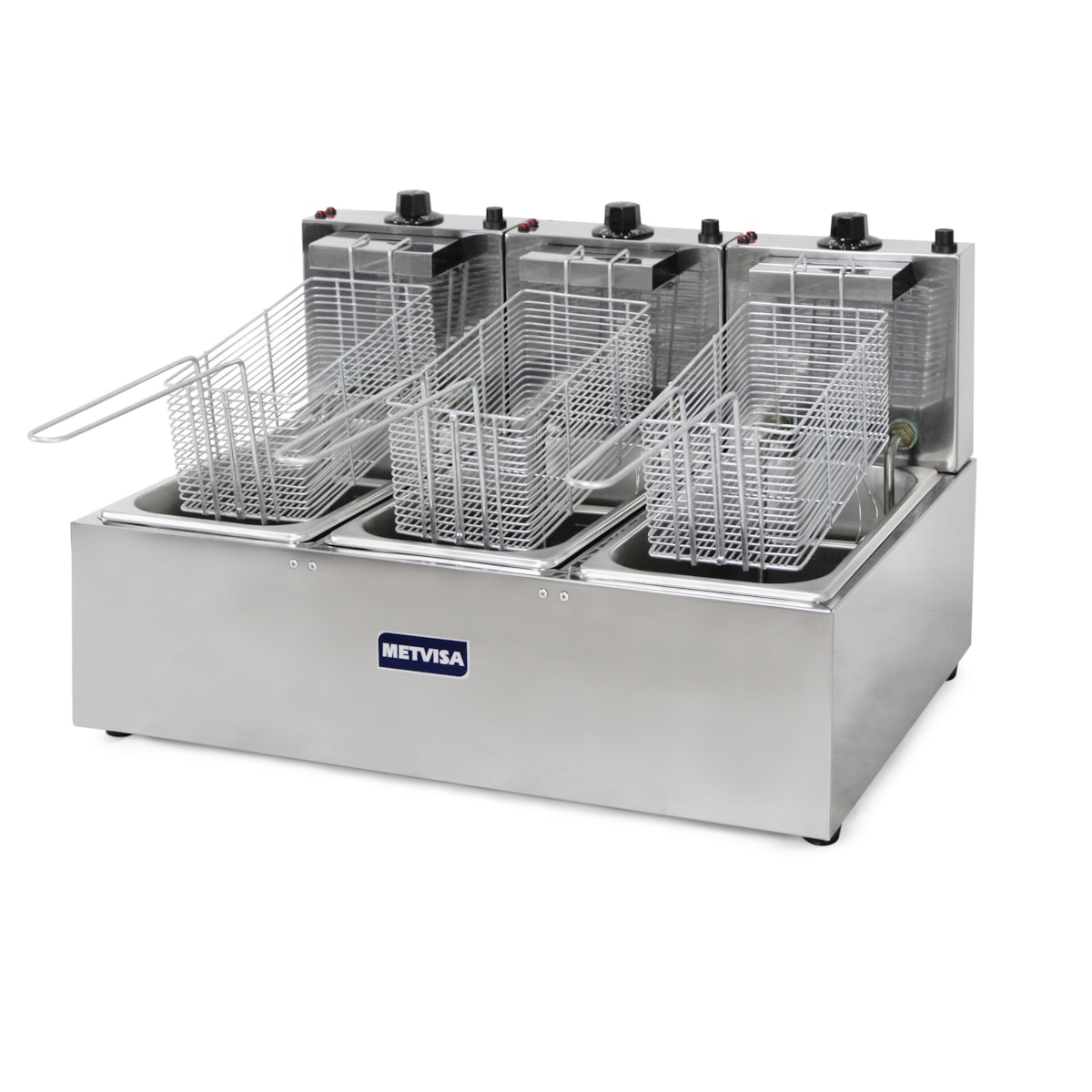 Fritadeira Eletrica Industrial Metvisa 3 Cubas 3 Litros (cada) 2.500W (cada) FE3T