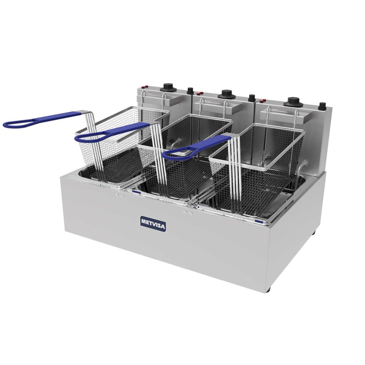 Fritadeira Eletrica Industrial Metvisa 3 Cubas 3 Litros (cada) 2.500W (cada) FE3T