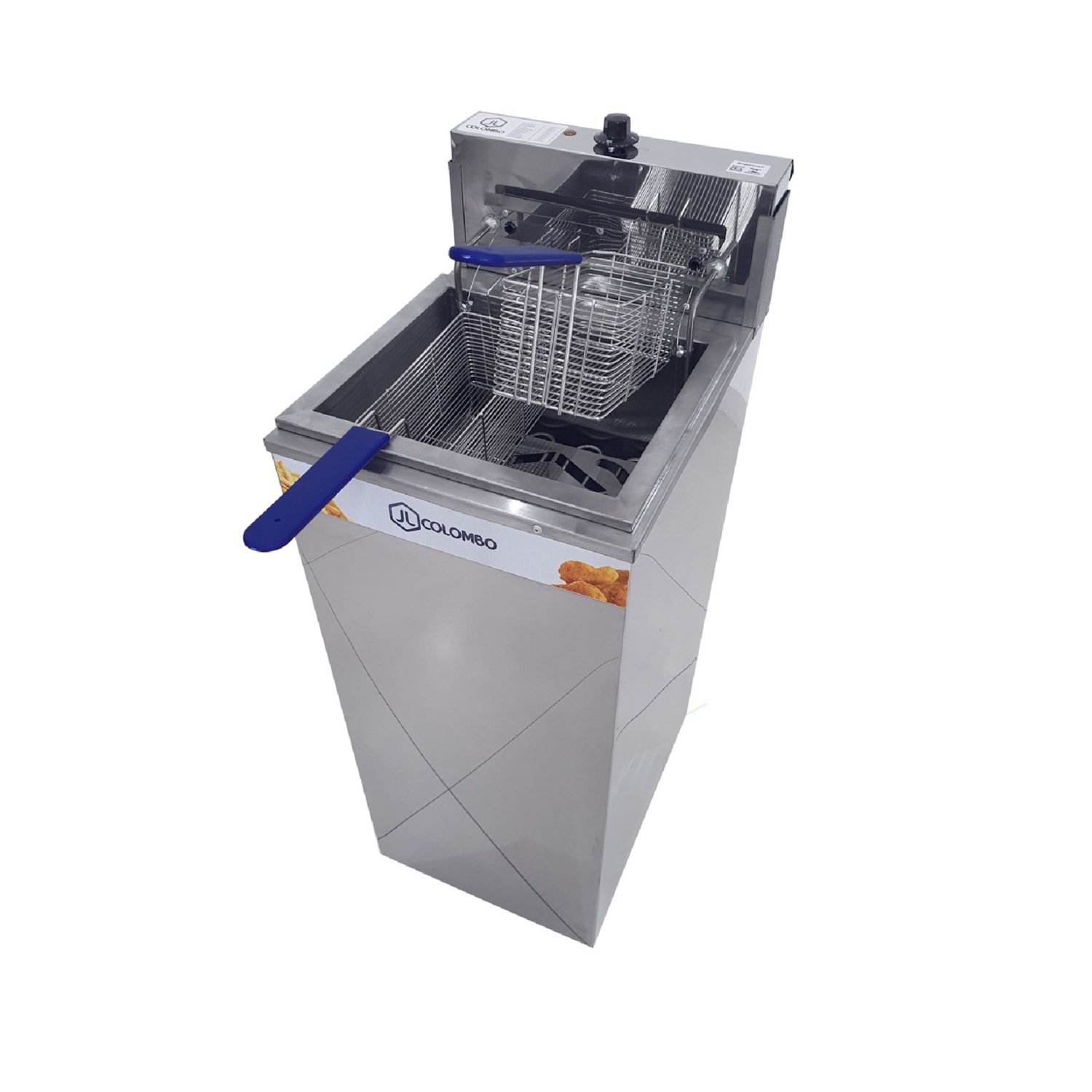 Fritadeira Elétrica Zona Fria JL Colombo 15 Litros 5000W Industrial com Gabinete em Aço Inox – 220V