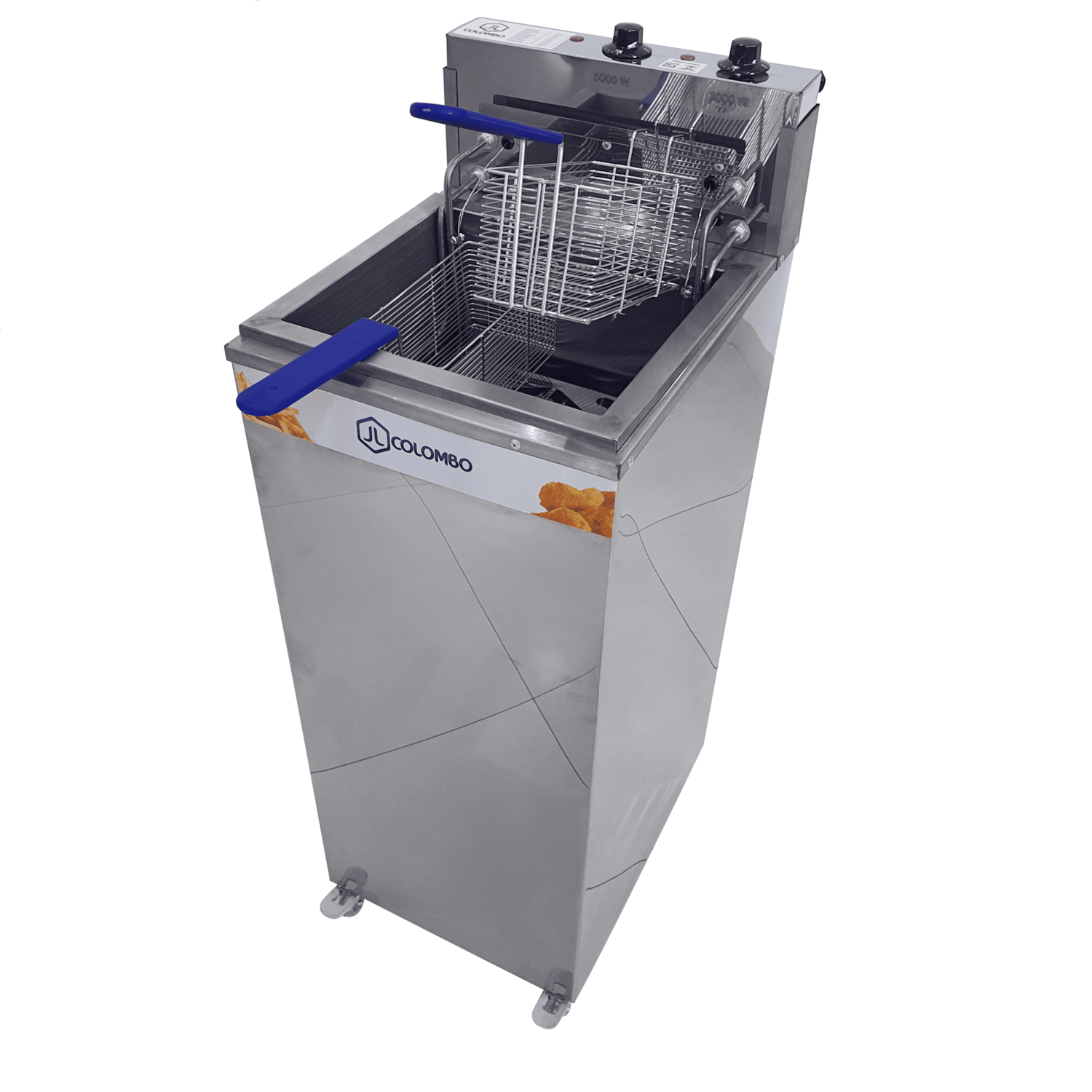 Fritadeira Elétrica Zona Fria JL Colombo 15 Litros 8000W Industrial com Gabinete em Aço Inox – 220V