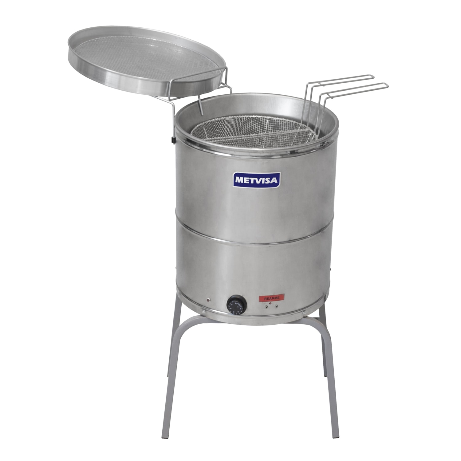 Fritadeira Elétrico Industrial Metvisa 38 Litros Agua e Oleo 2 Cestos 8.000W 220V Fie20mbip