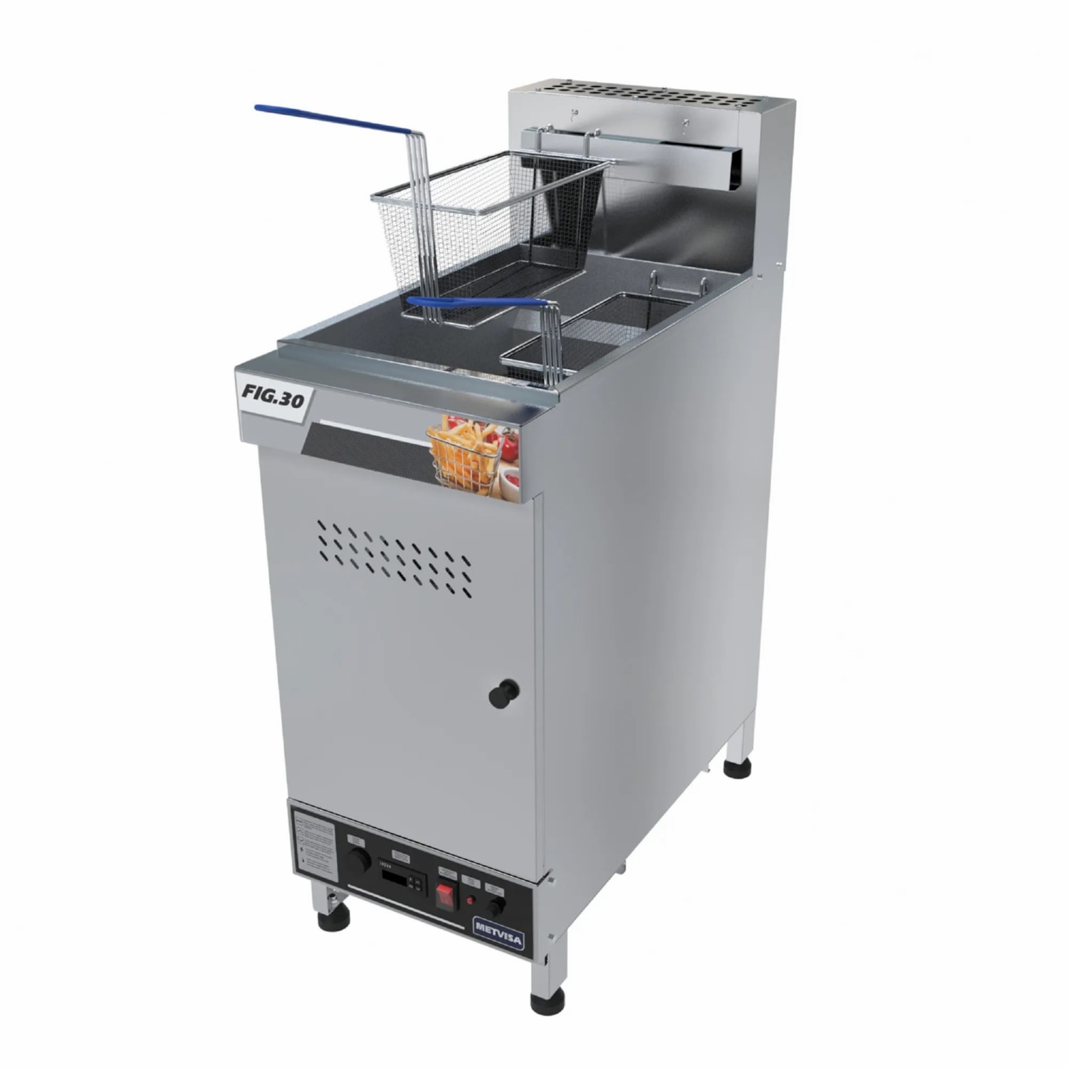Fritadeira Industrial Á Gás Metvisa 30 Litros GÁS NATURAL Em Inox FIGN30