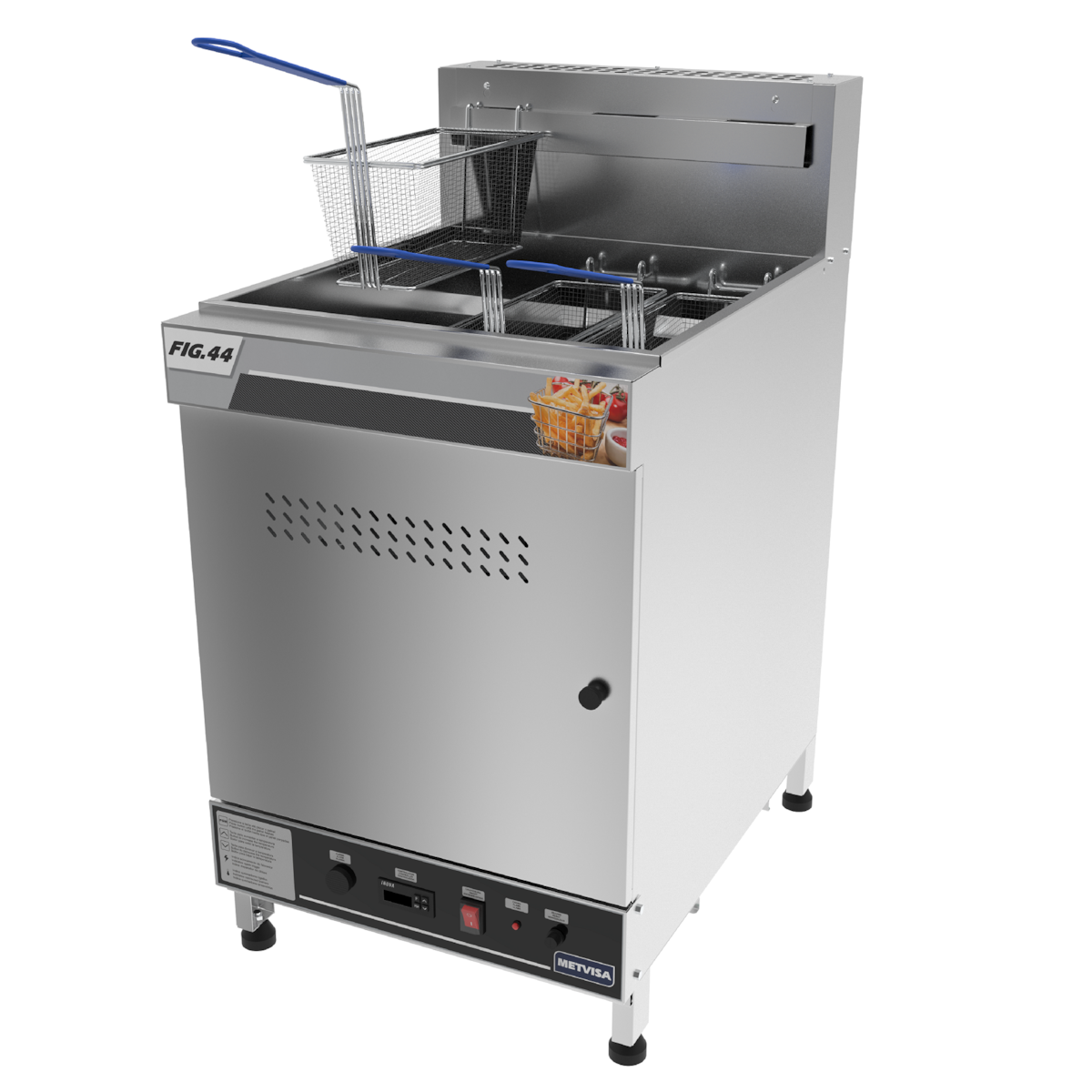 Fritadeira Industrial á Gás Metvisa 44 Litros em Inox FIG44