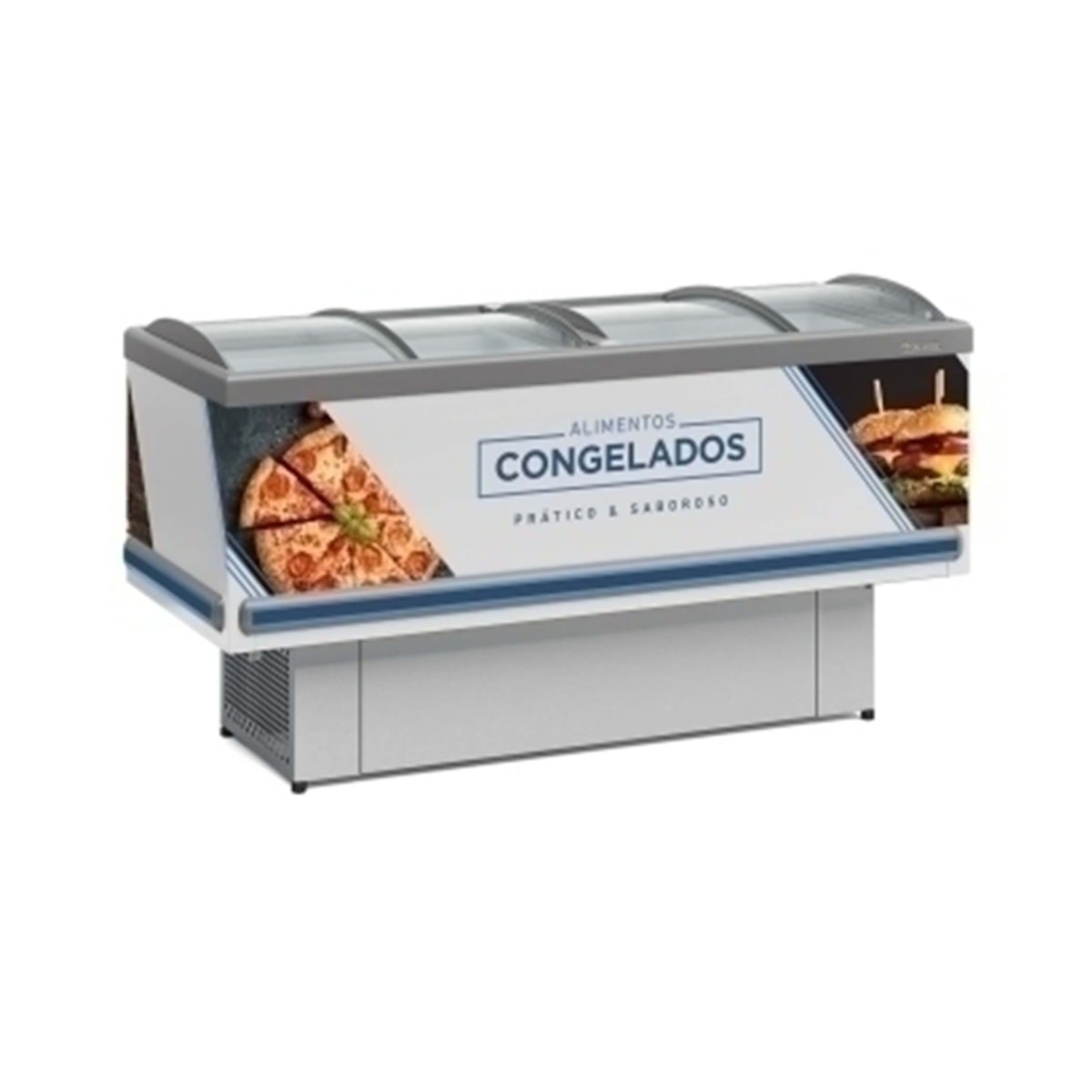 Ilha de Congelados Gelopar 1,90 Metros Branco Vidro Curvo (GESV-190C BR)