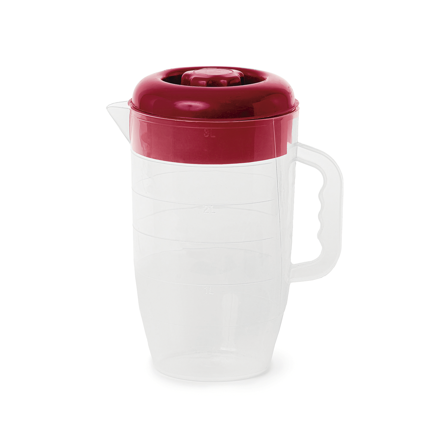 Jarra Plástica 3 Litros Vermelha Com Tampa Plasvale