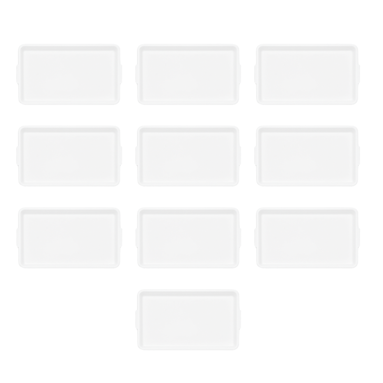 Kit 10 Bandeja Restaurante Buffet Self Service Plastica Branca 46,5 x 32,5cm Plasvale