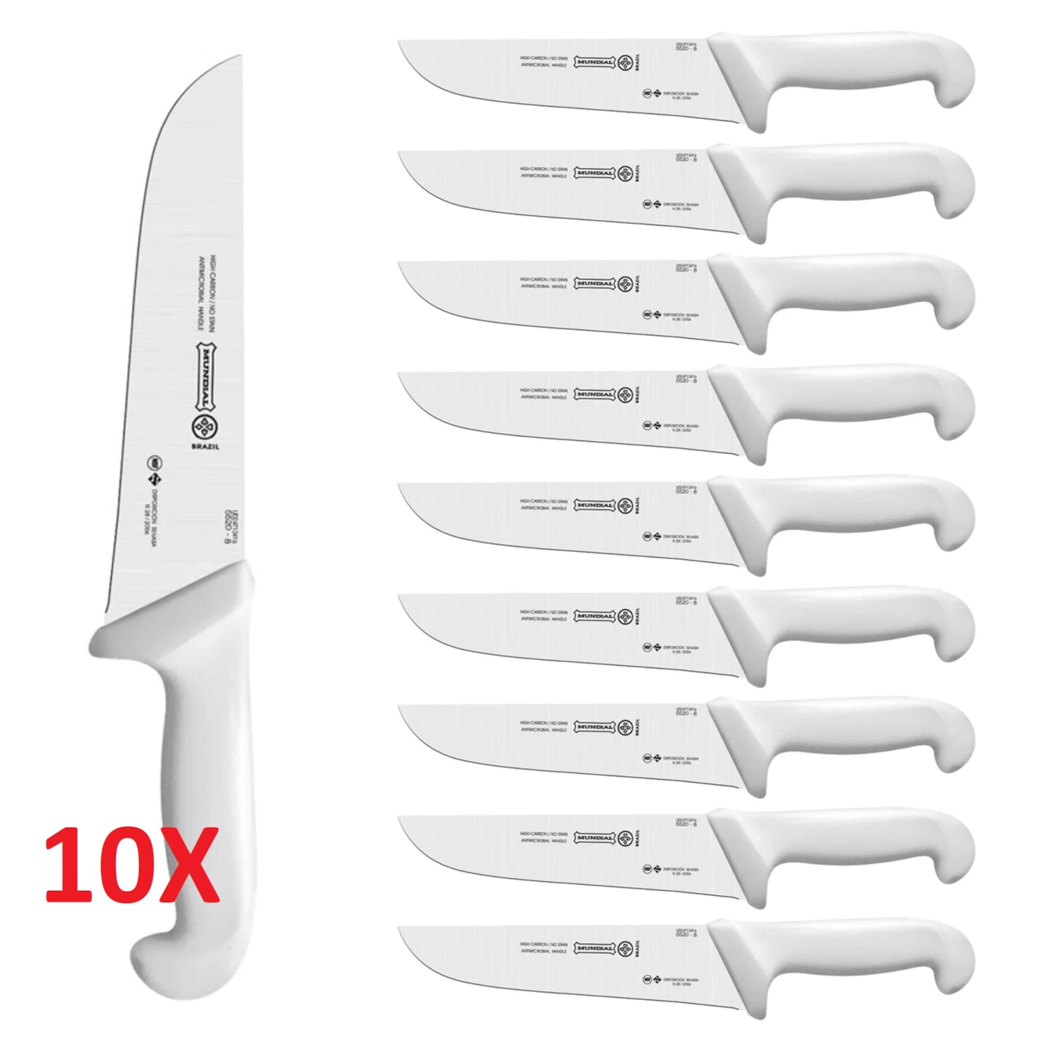 Kit 10 Facas de Açougueiro Mundial 8