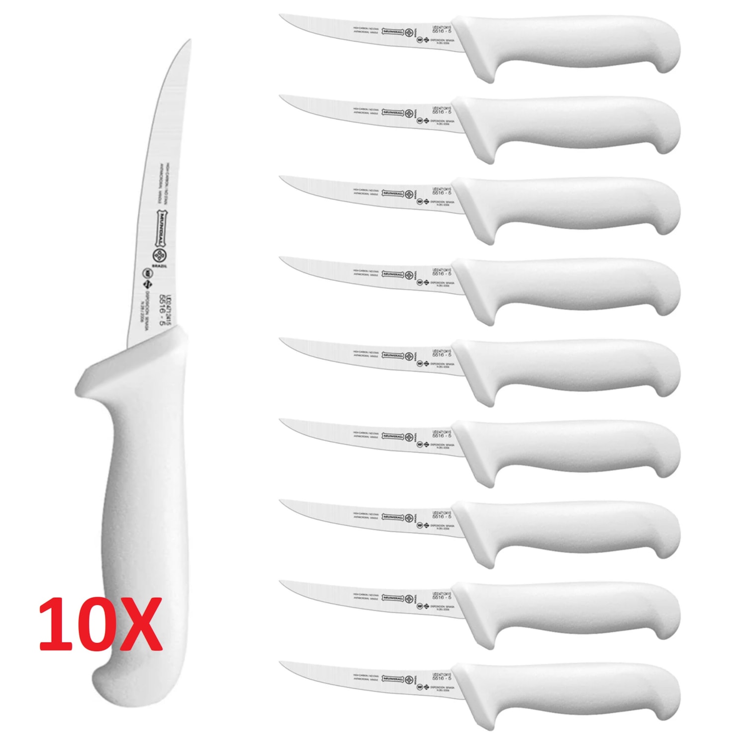 Kit 10 Facas de Desossa Mundial 5