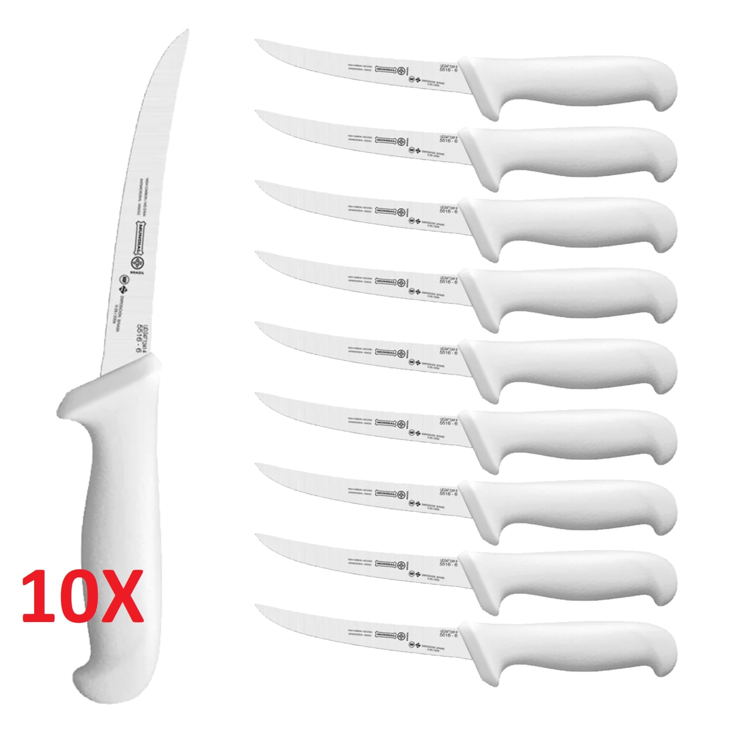 Kit 10 Facas de Desossa Mundial 6