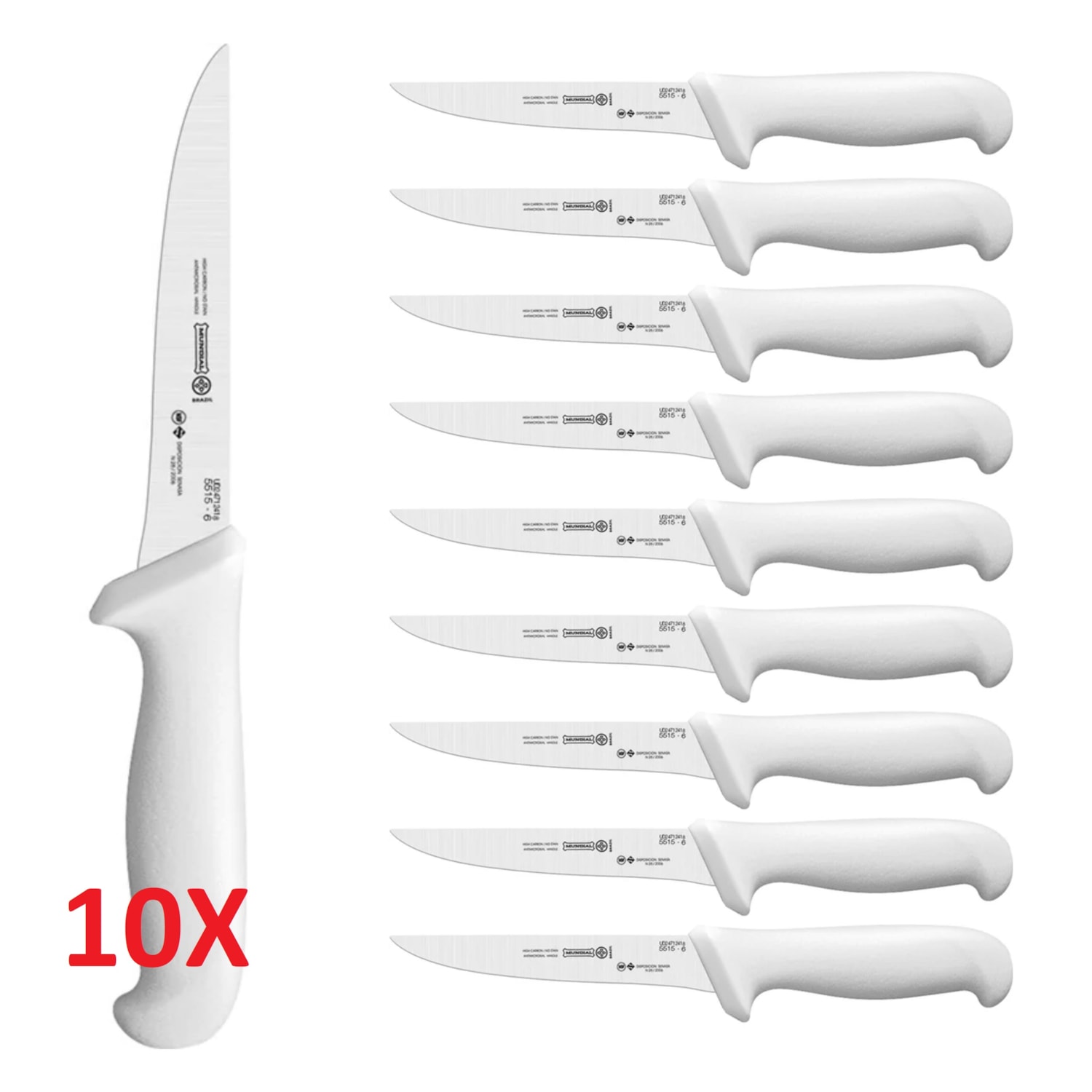 Kit 10 Facas de Desossa Mundial 6