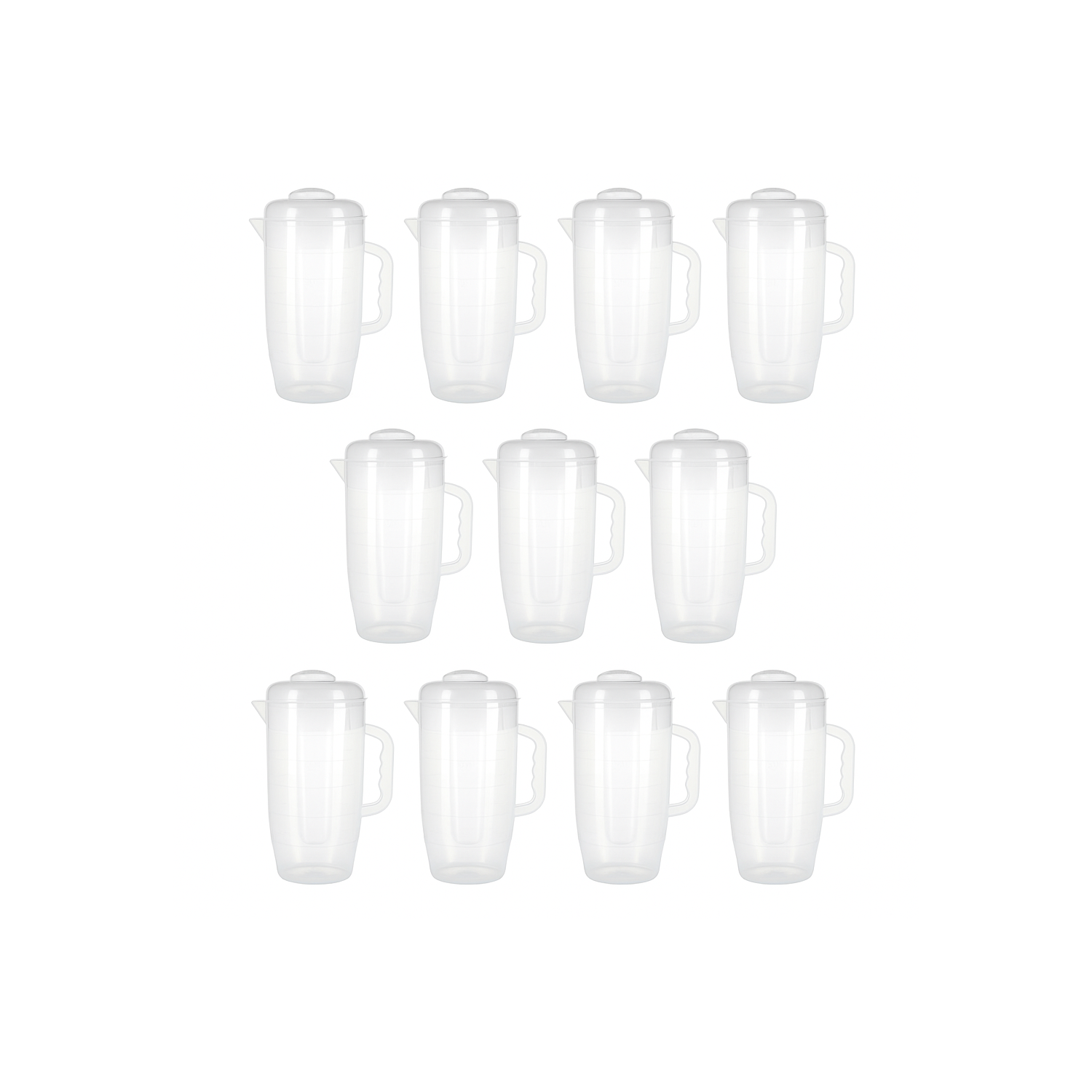 Kit 10 Jarra Plástica 3 Litros Transparente Com Tampa Plasvale