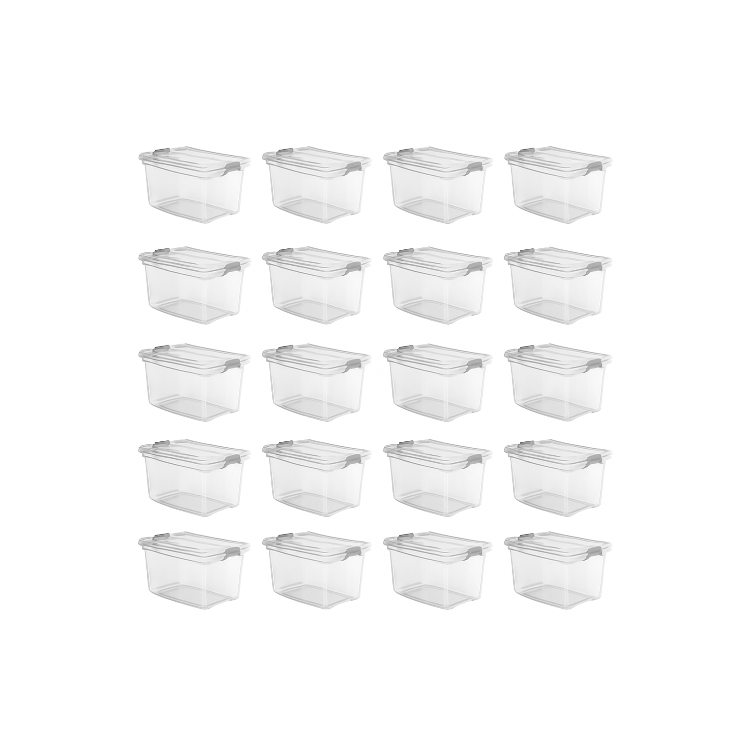 Kit 20 Caixa Organizadora 50 Litros Plástica Transparente Livre BPA Plasvale