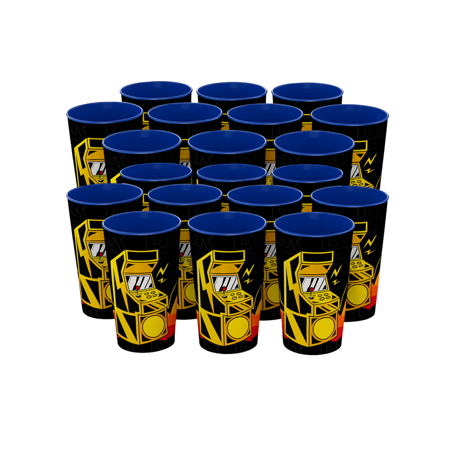 Kit 20 Copo Plástico Azul Game 320ml Plasvale Livre BPA