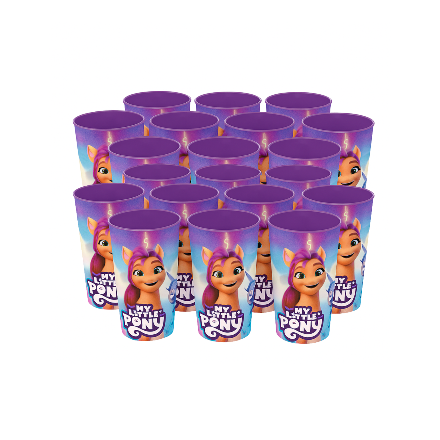 Kit 20 Copo Plástico My Little Pony Plastico 320ml Livre BPA Plasvale