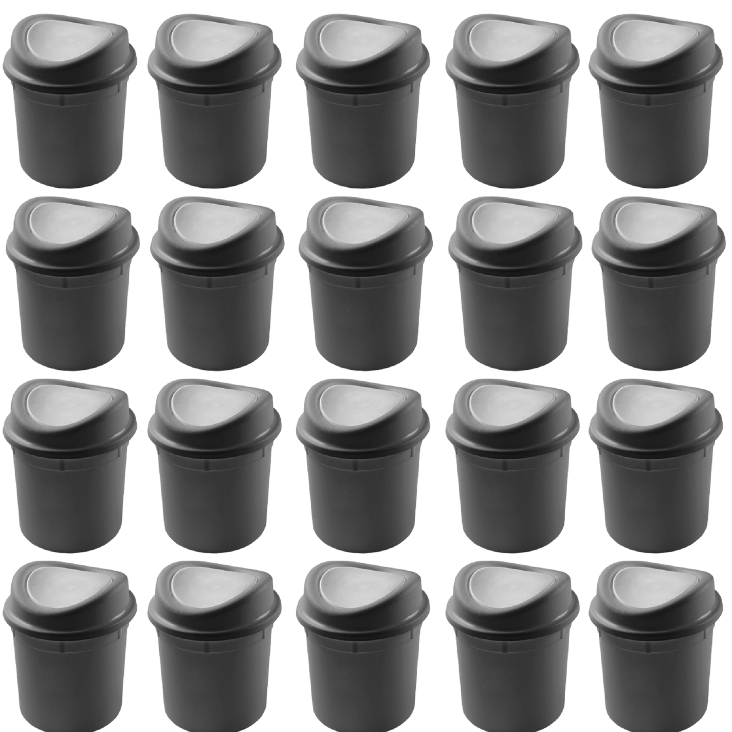 Kit 20 Lixeira para Pia 2,7 Litros Cinza Basculante Plasvale