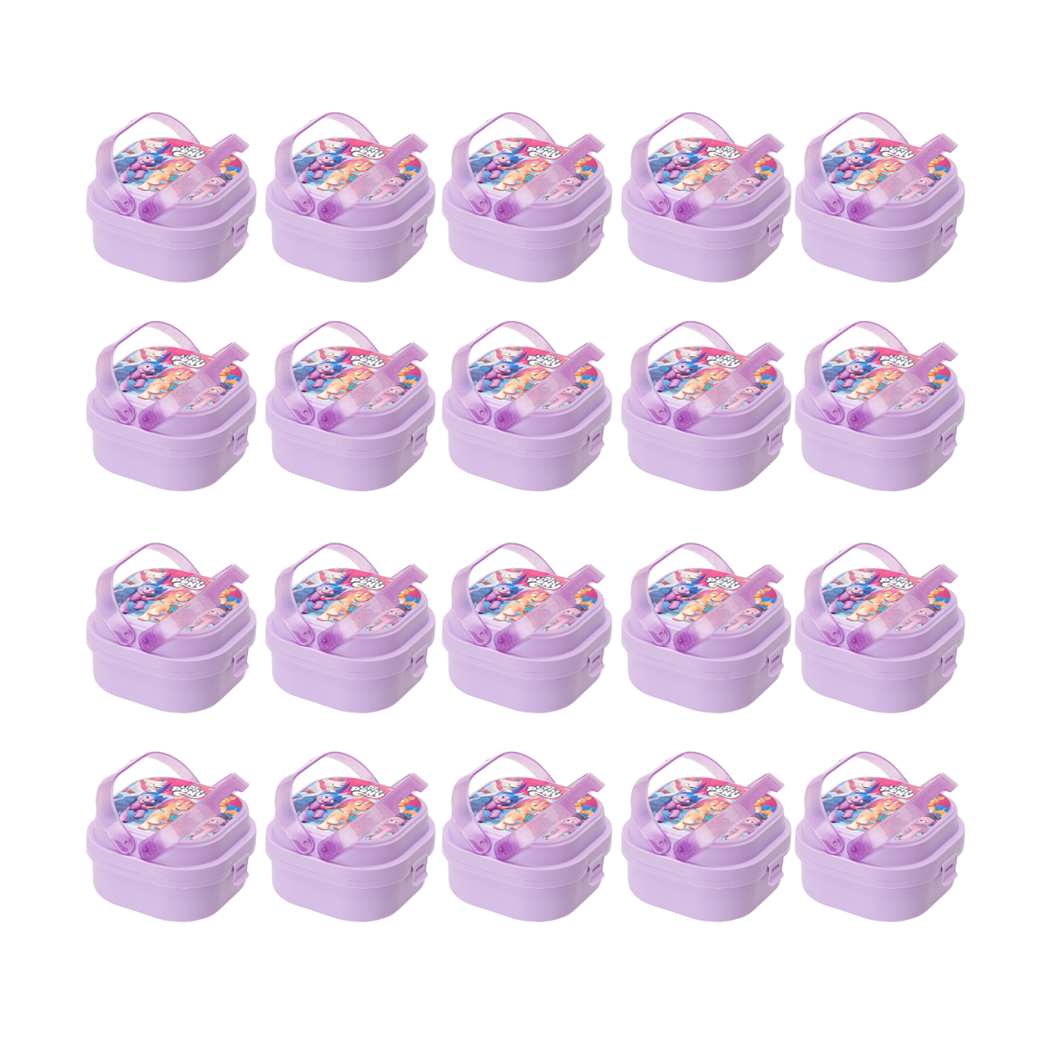 Kit 20 Pote de Marmita c/ 2 Compart. Plástico Livre BPA My Little Pony Plasvale