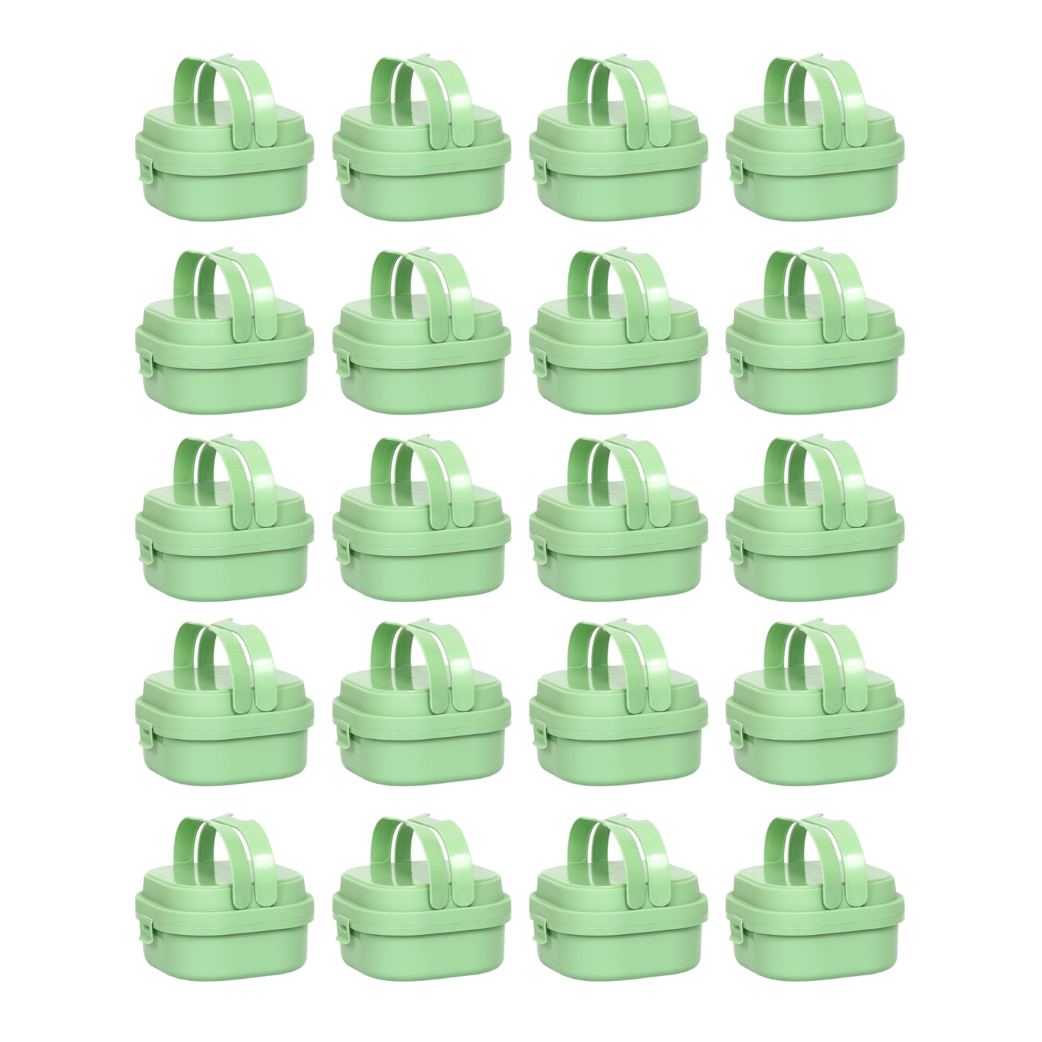 Kit 20 Pote de Marmita c/ 2 Compart. Plástico Livre BPA Verde Plasvale