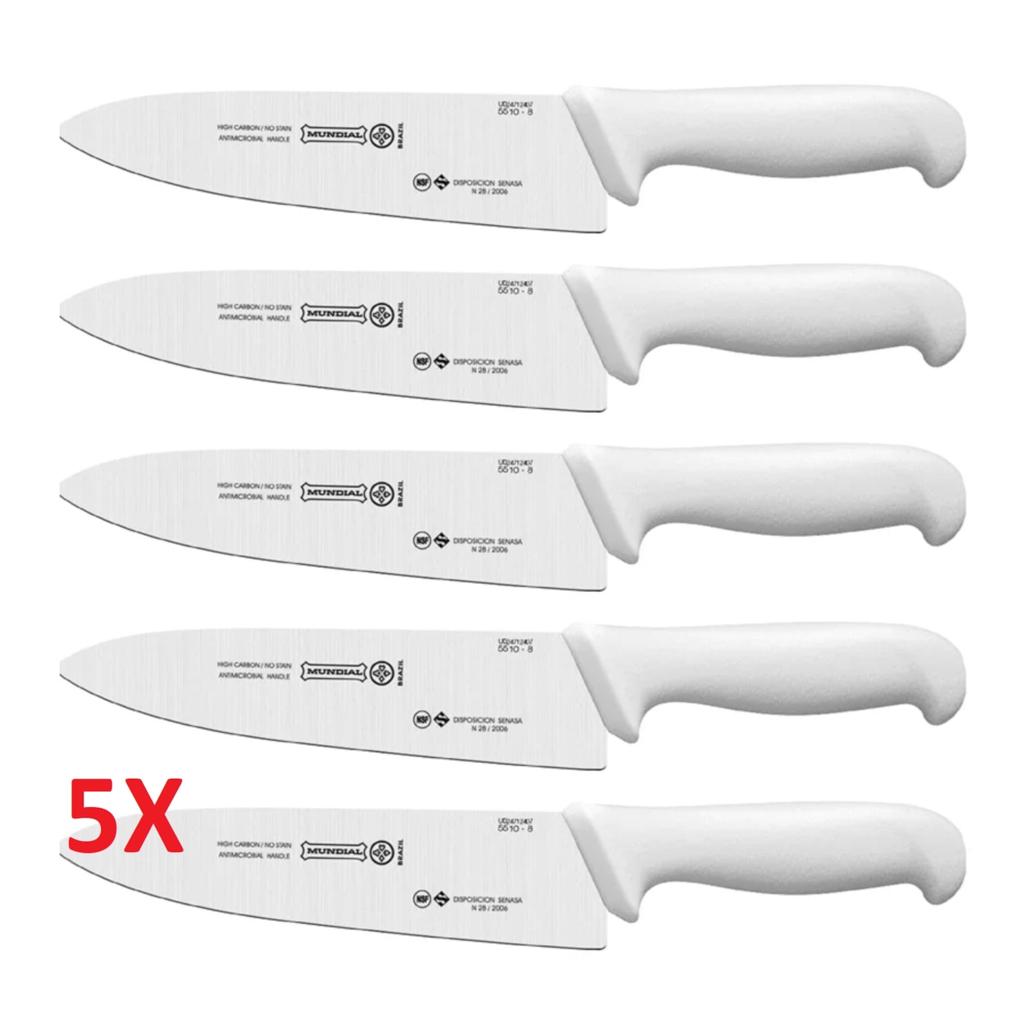 Kit 5 Facas de Cozinha Prossifional Mundial 8