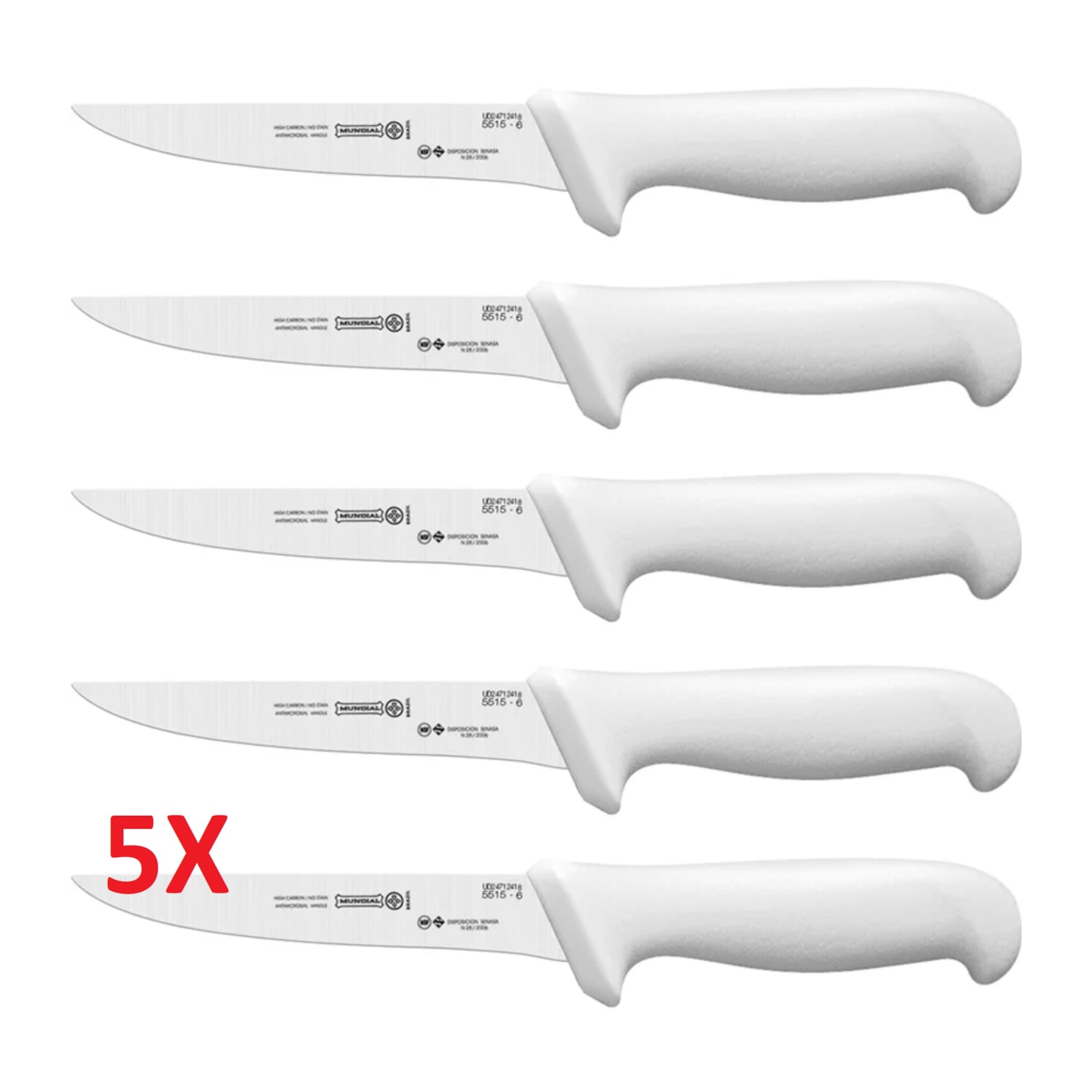 Kit 5 Facas de Desossa Mundial 6