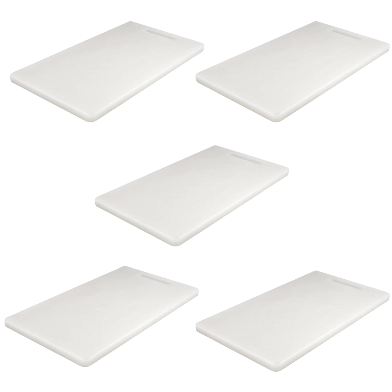 Kit 5 Tábua de Corte de Carne Grossa 1cm Branca 36x25cm Livre BPA Plasvale