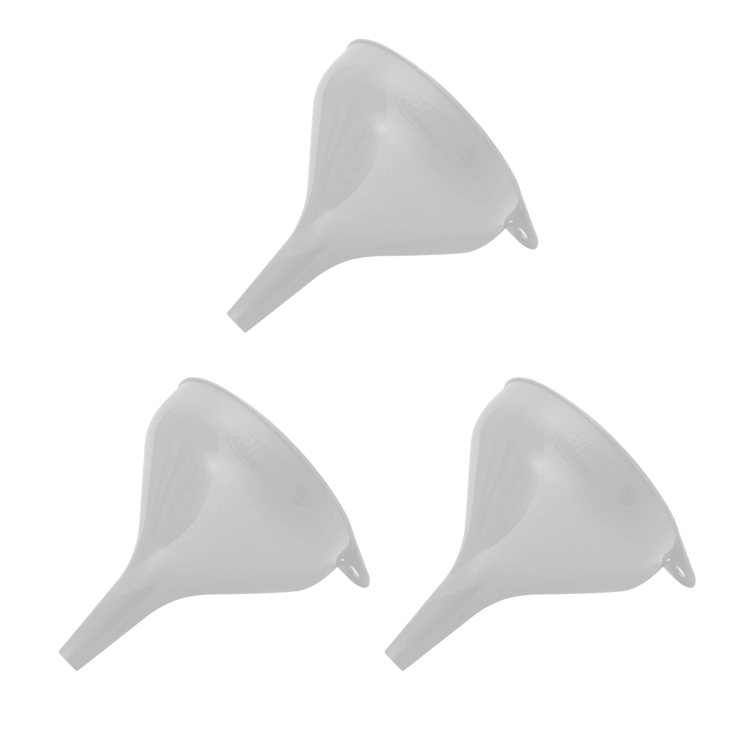 Kit Funil Grande + Médio + Pequeno Branco Plasvale