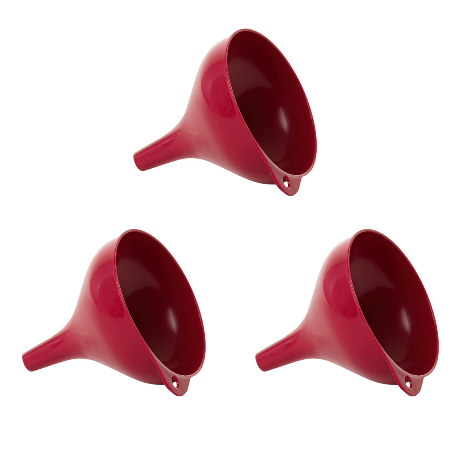 Kit Funil Grande + Médio + Pequeno Vermelho Plasvale